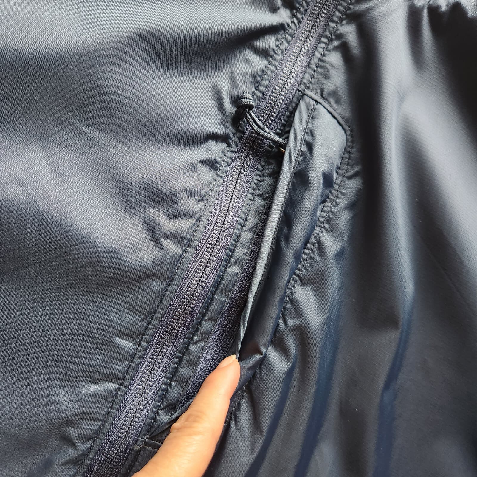 L.L.Bean Fleece Lined Warmup Jacket Full-Zip Zipped-Pocket Blue-Grey Nylon Men M - Thumbnail 4