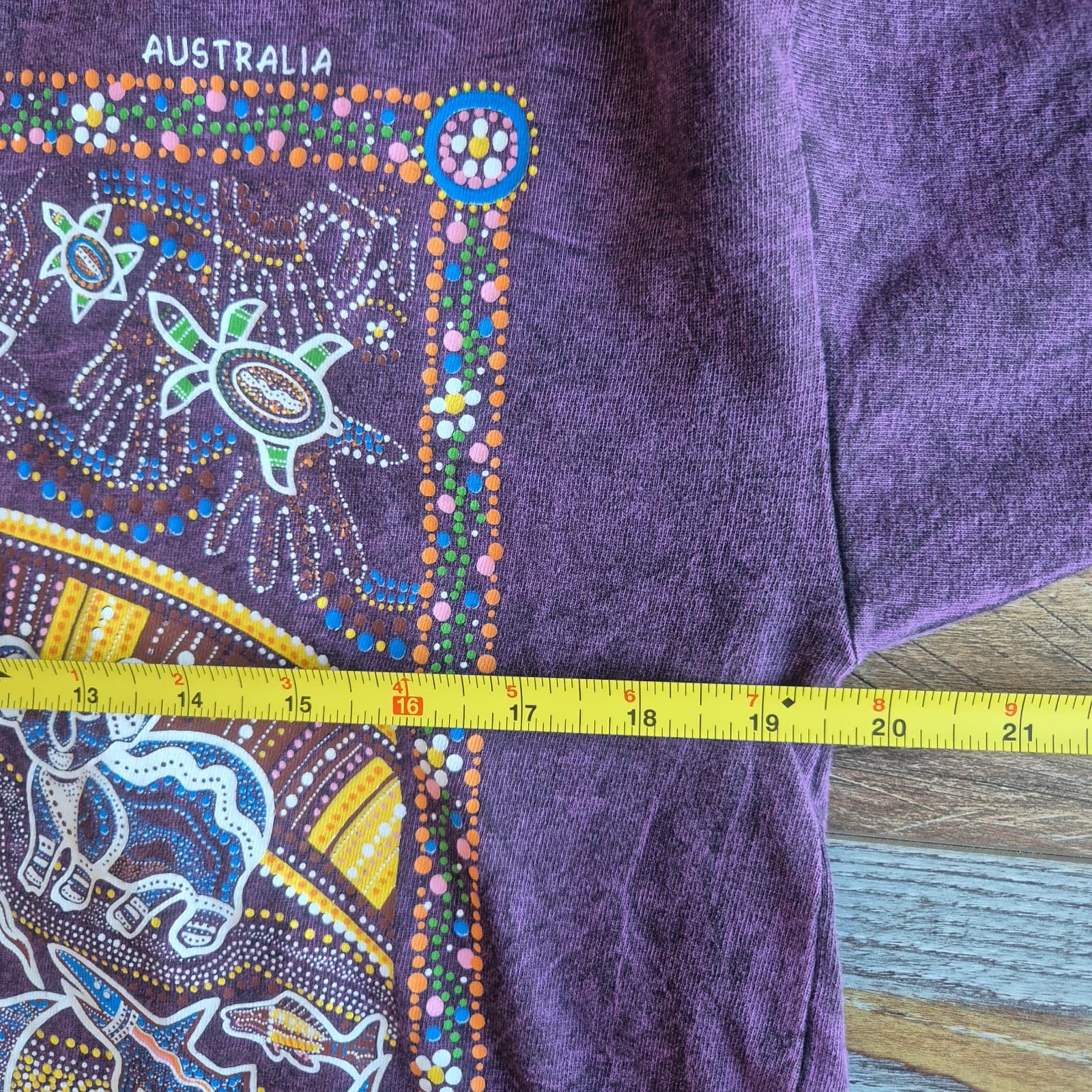 Vintage Gooses Aboriginal Art Animal Australia T-Shirt Cotton Acid-Purple Sz.M - Thumbnail 12