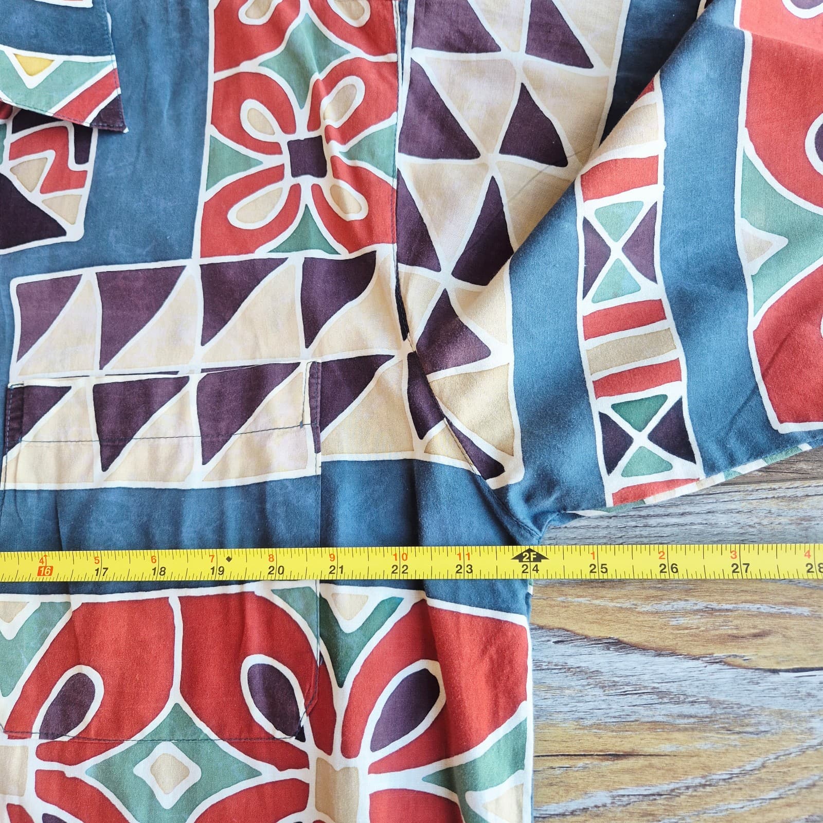 Vintage The Territory Ahead Bali Batik Shirt Short Sleeve Button-Up Multi Mens L - Thumbnail 9