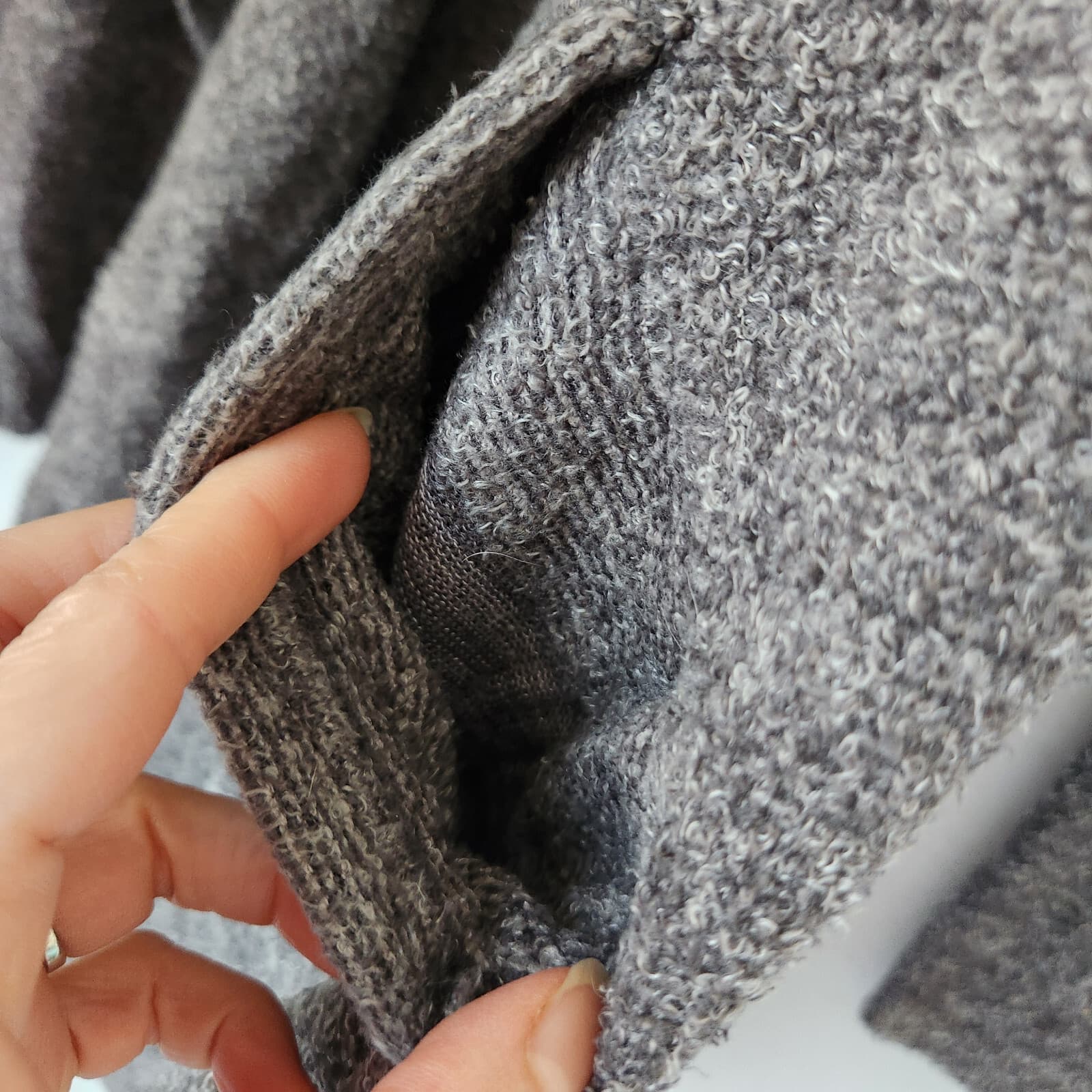 NWoT Barefoot Dreams $125 CozyChic Lite Island Wrap Cardigan Pocket Grey Sz.L/XL - Thumbnail 8