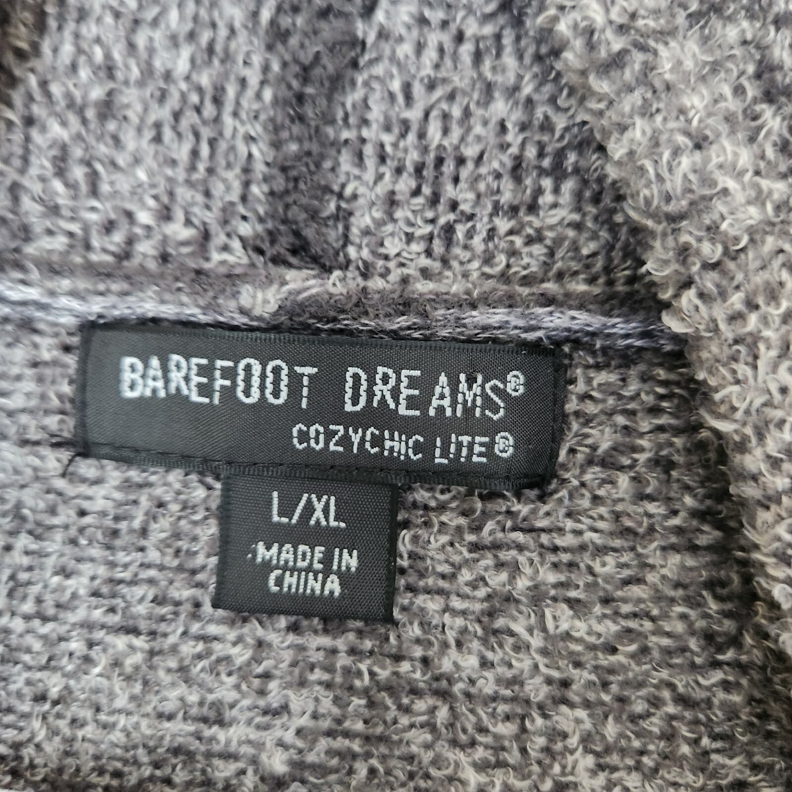NWoT Barefoot Dreams $125 CozyChic Lite Island Wrap Cardigan Pocket Grey Sz.L/XL - Thumbnail 9