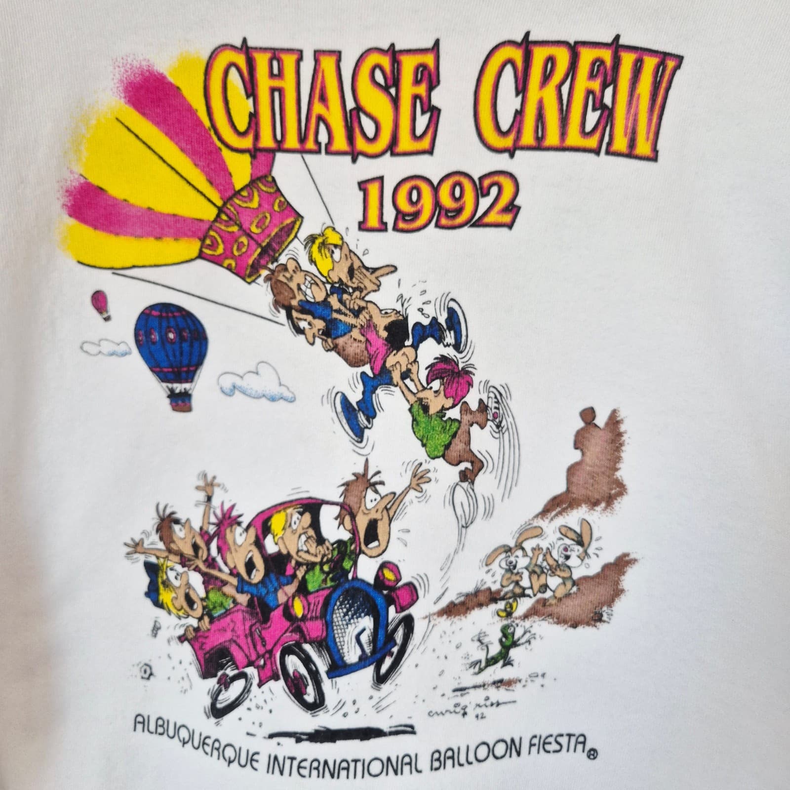 Vintage'92 Jerzees Albuquerque Inter. Balloon Fiesta Sweatshirt Fleece White 2X - Thumbnail 3