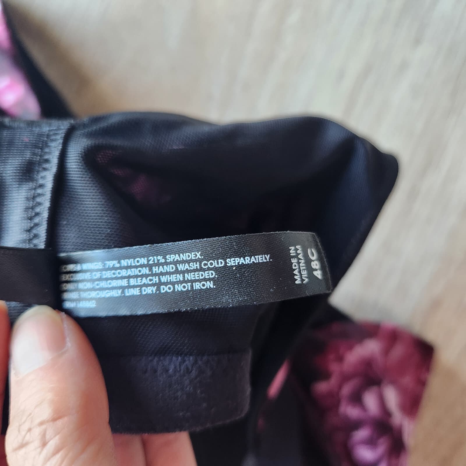 NWT Torrid Curve Floral Push-Up Plunge Bra 360 Back Smoothing Black Pink Sz.48C - Thumbnail 10
