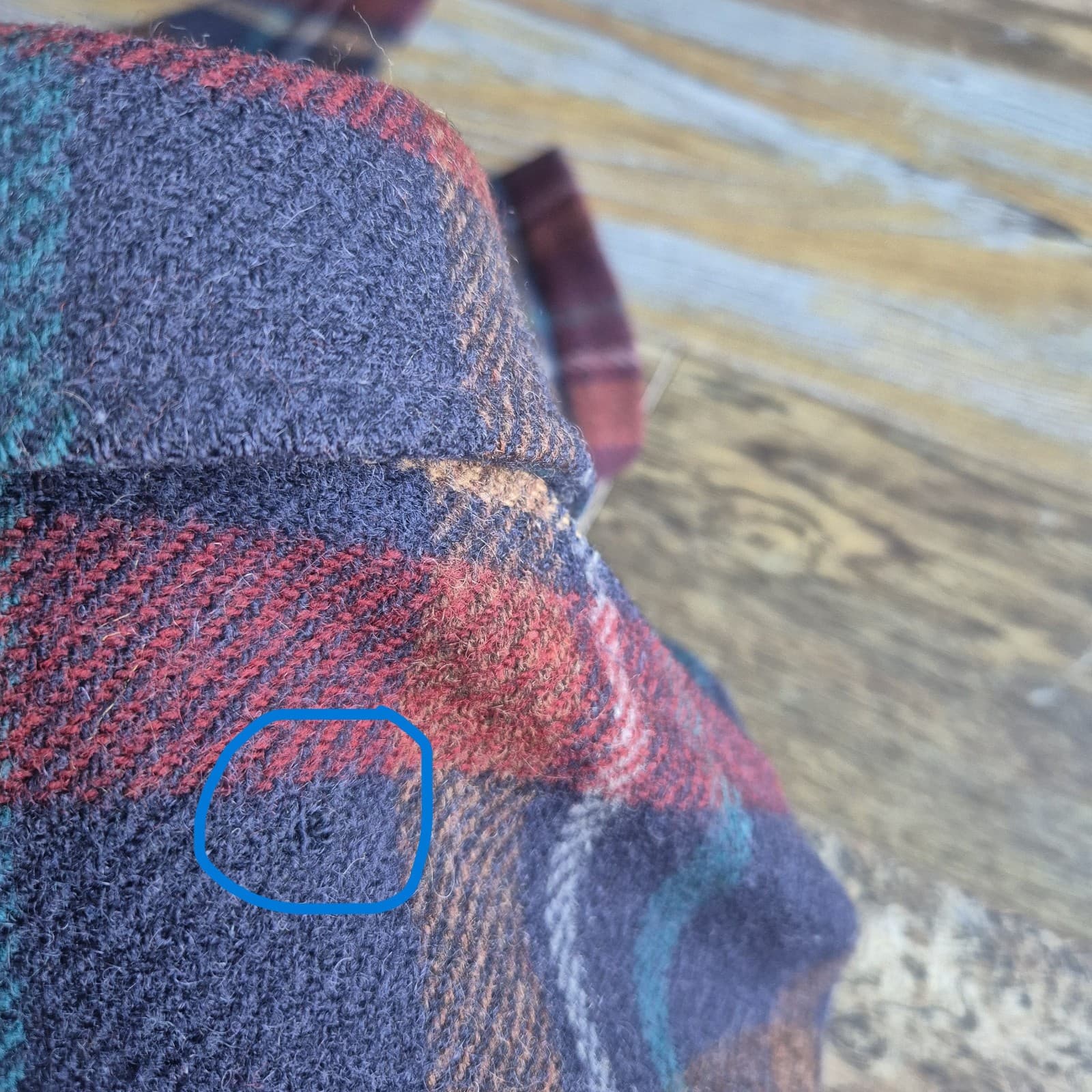 Vintage'70s Pendleton USA Wool Plaid Shirt Jacket Shacket Button Pocket Men's L - Thumbnail 16