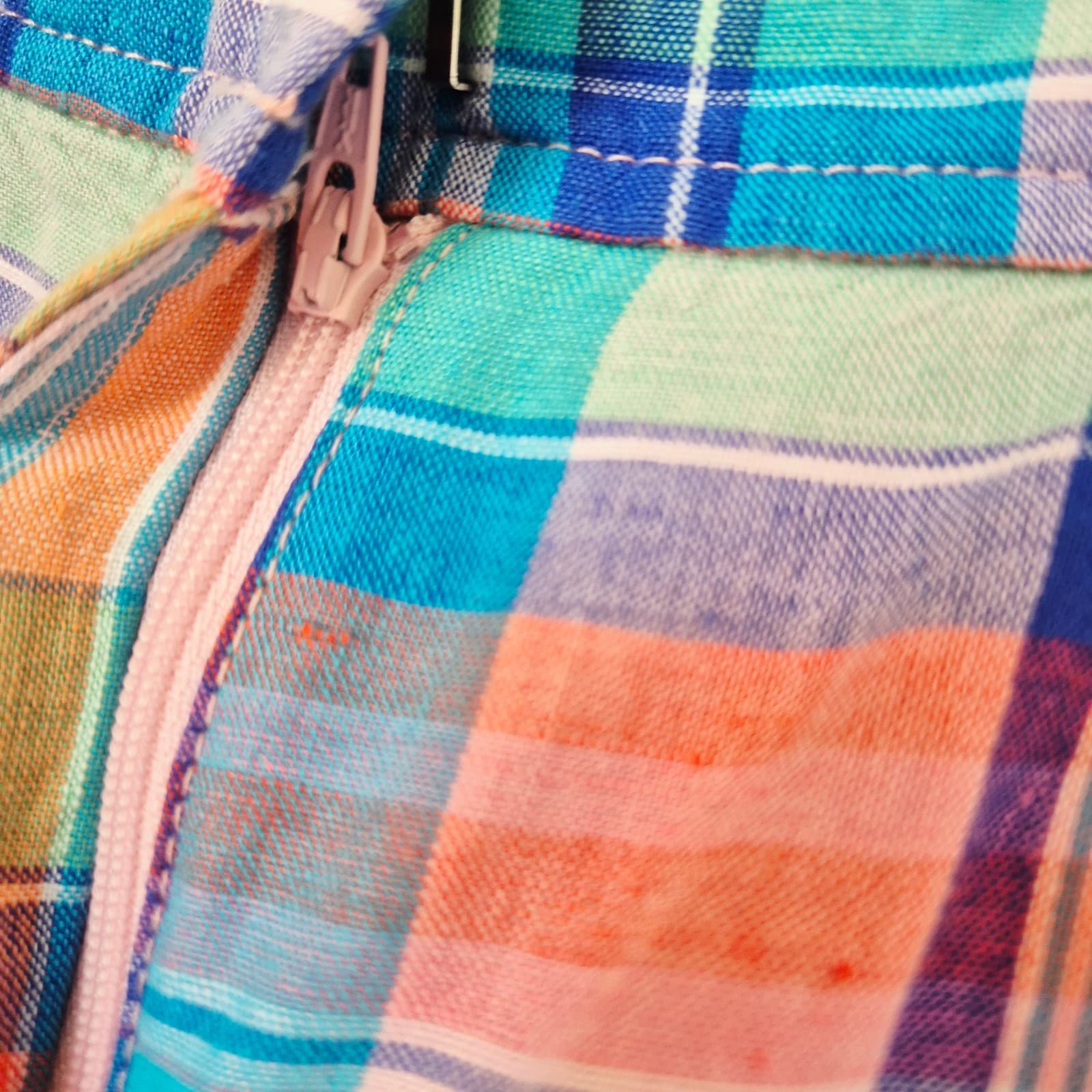 NWoT Talbots Perfect Shorts Bermuda 9.5" Madras Linen Blend Multicolor Women's 8 - Thumbnail 4