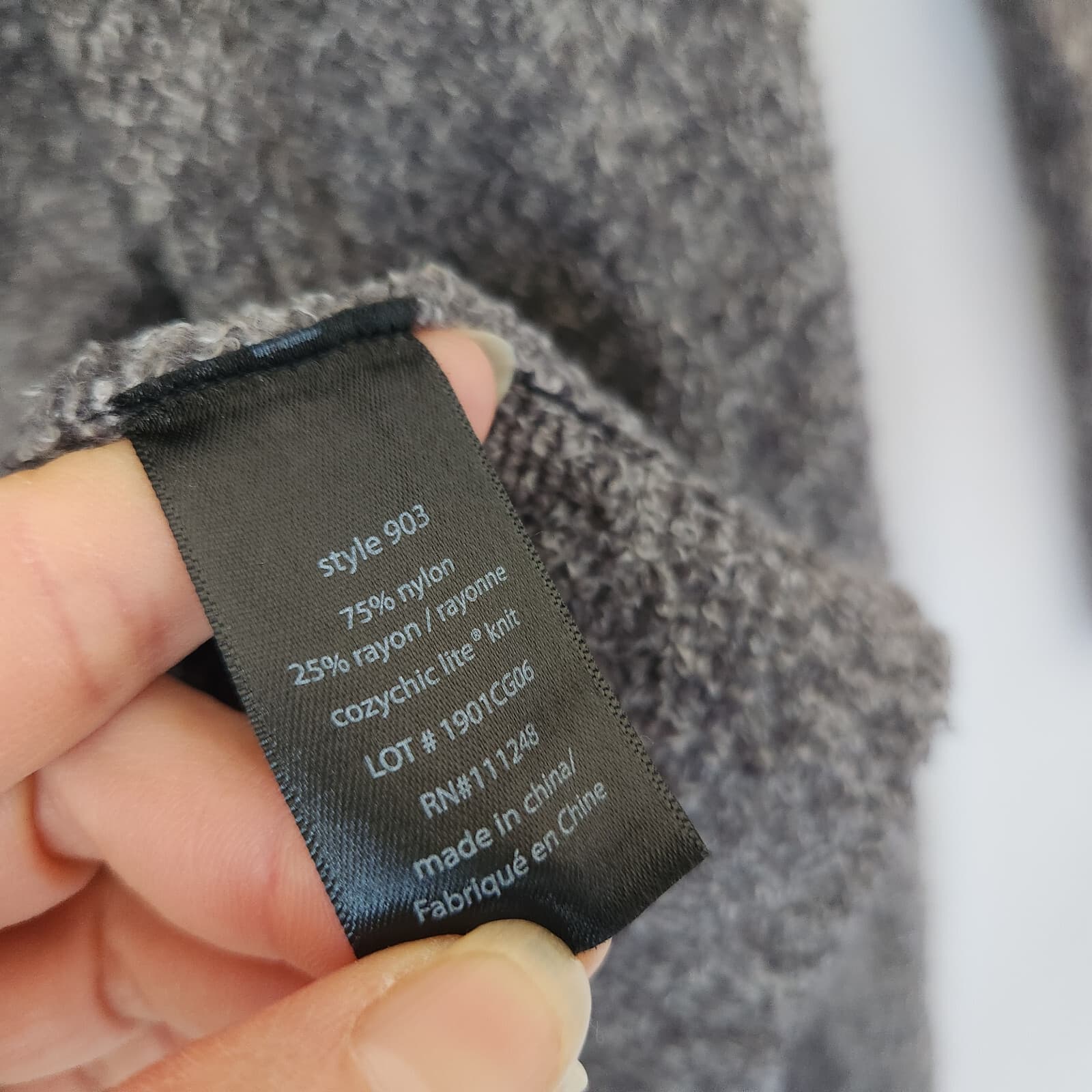 NWoT Barefoot Dreams $125 CozyChic Lite Island Wrap Cardigan Pocket Grey Sz.L/XL - Thumbnail 10