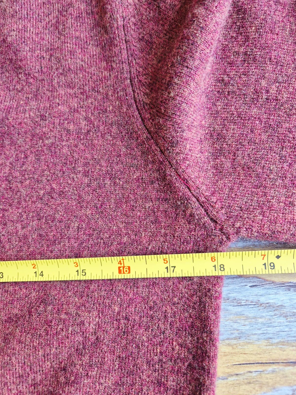 Autumn Cashmere V-Neck Sweater Cuffed Long Sleeve Ribbed-Waist Burgundy Womens M - Thumbnail 10