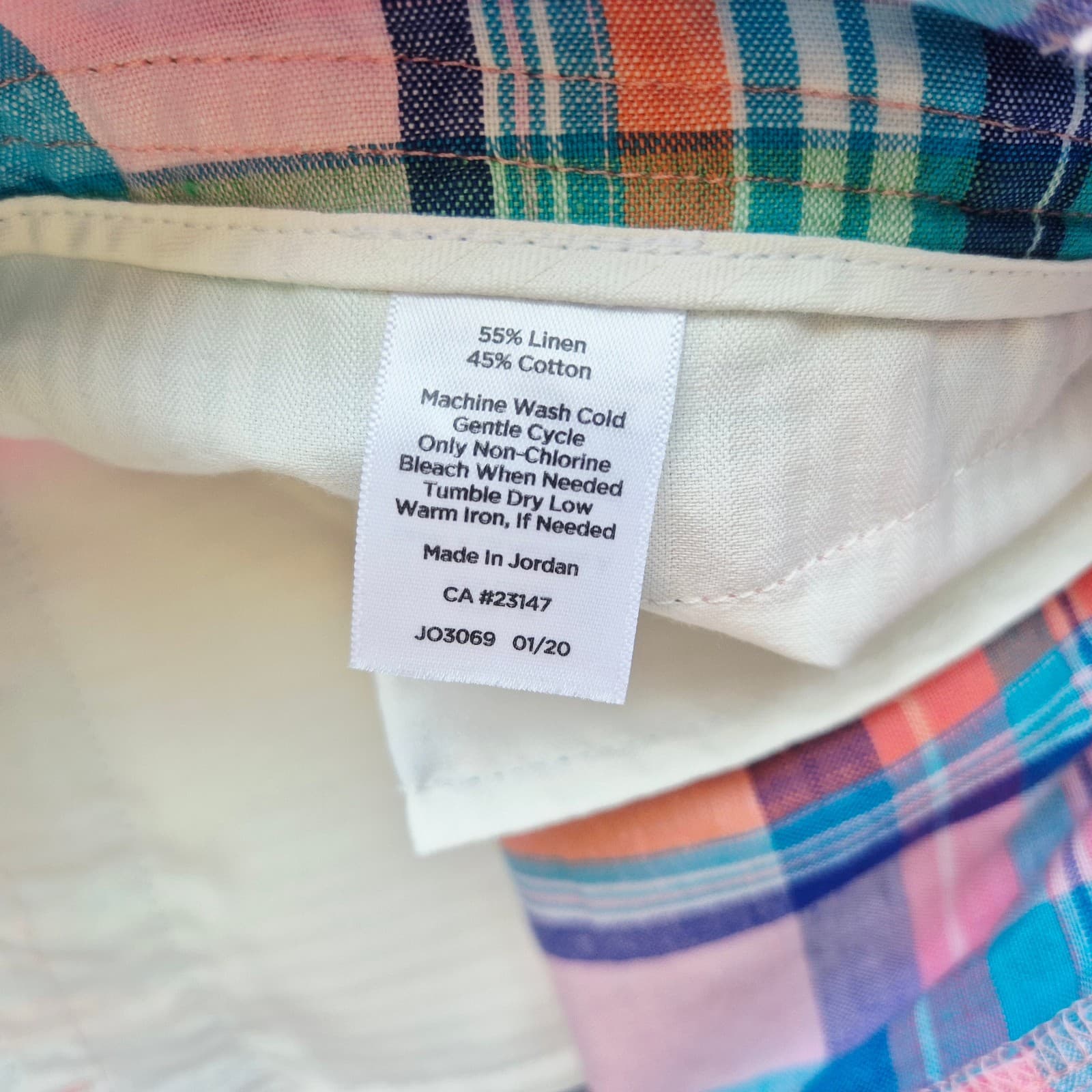 NWoT Talbots Perfect Shorts Bermuda 9.5" Madras Linen Blend Multicolor Women's 8 - Thumbnail 9