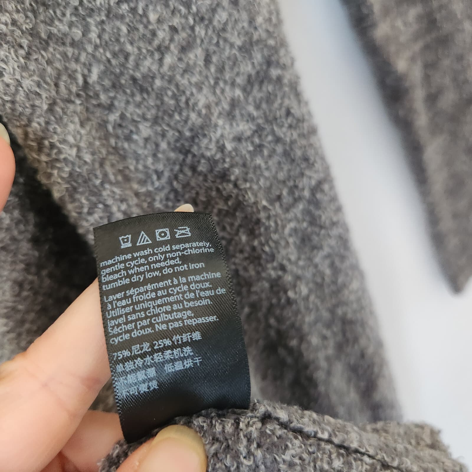 NWoT Barefoot Dreams $125 CozyChic Lite Island Wrap Cardigan Pocket Grey Sz.L/XL - Thumbnail 11