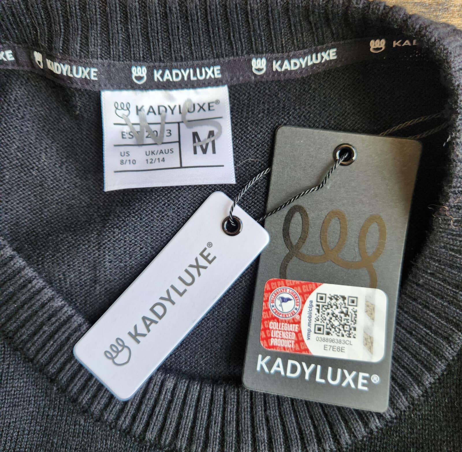 NEW Kadyluxe Iowa Hawkeyes Embroidered Love Letter Sweater Wool Blend Women's M - Thumbnail 12