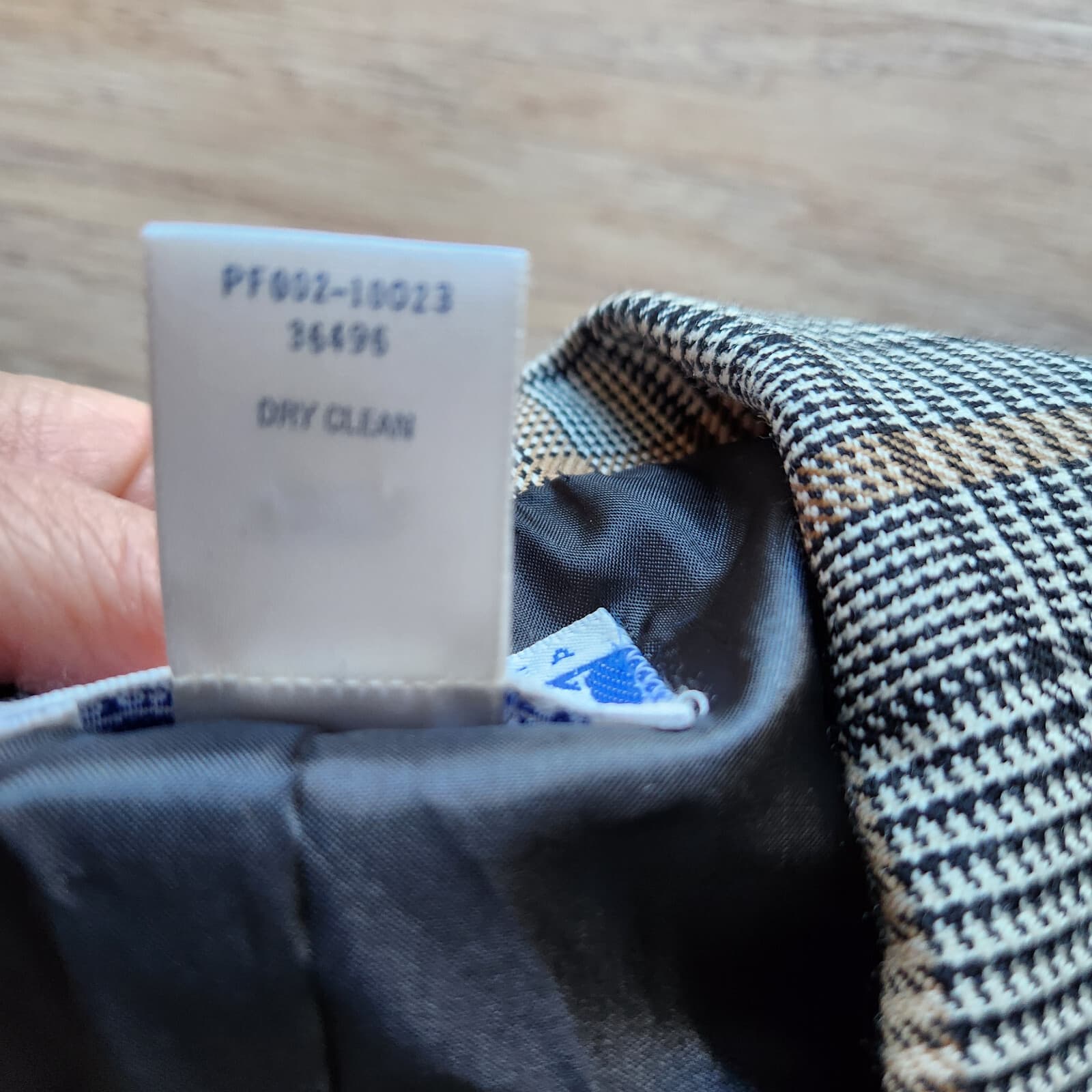 Vintage Pendleton Wool Plaid Houndstooth Double Breasted Blazer Gold Button P10 - Thumbnail 9