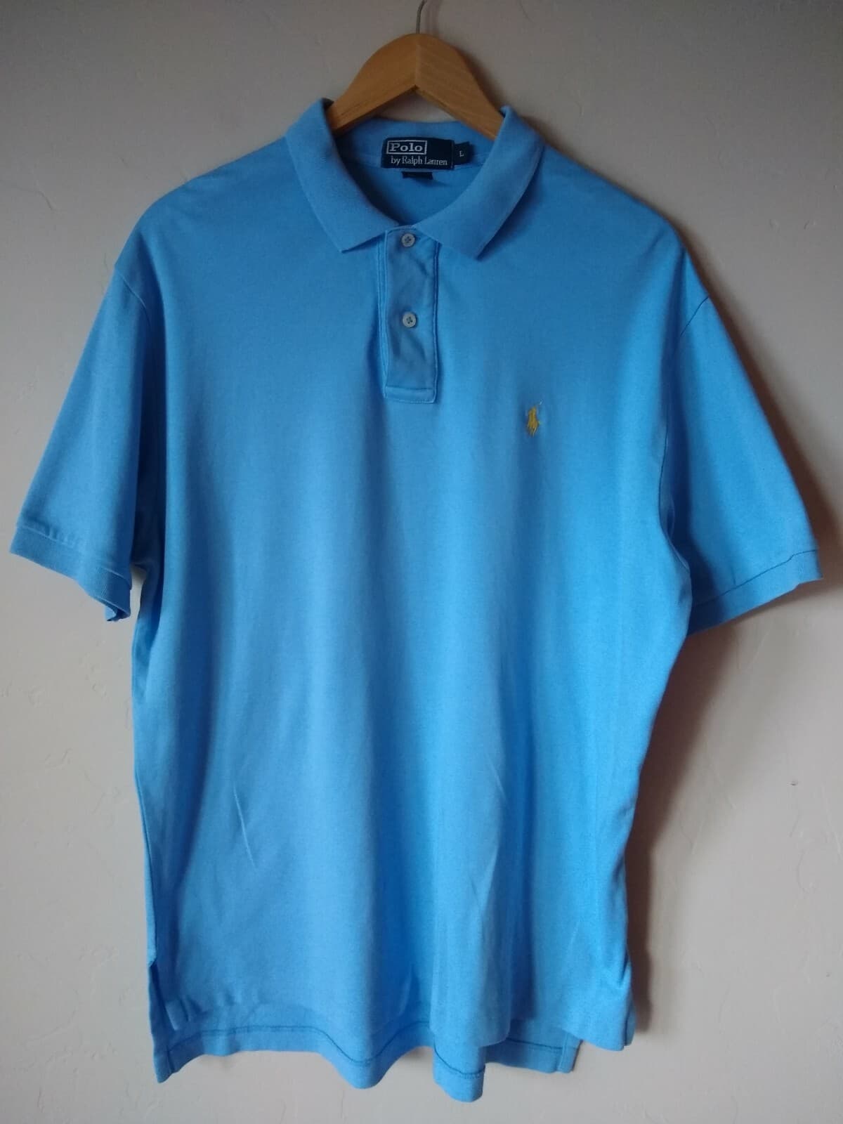 Polo by RALPH LAUREN Cotton Polo Shirt Short Sleeve Blue Sz.L - Thumbnail 2