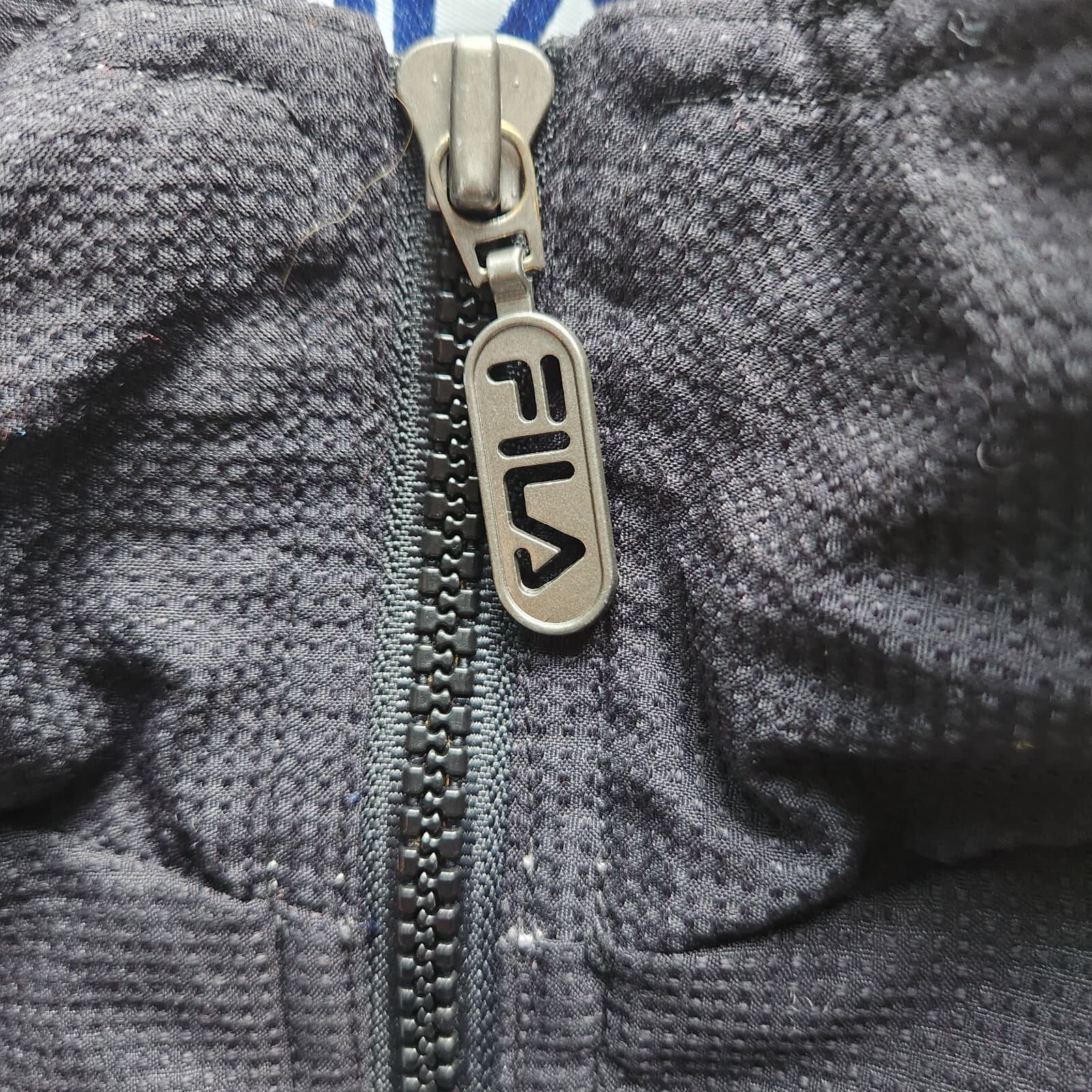 Vintage FILA Embroidered Logo Windbreaker Jacket Full-Zip Pocket Black Men L - Thumbnail 6