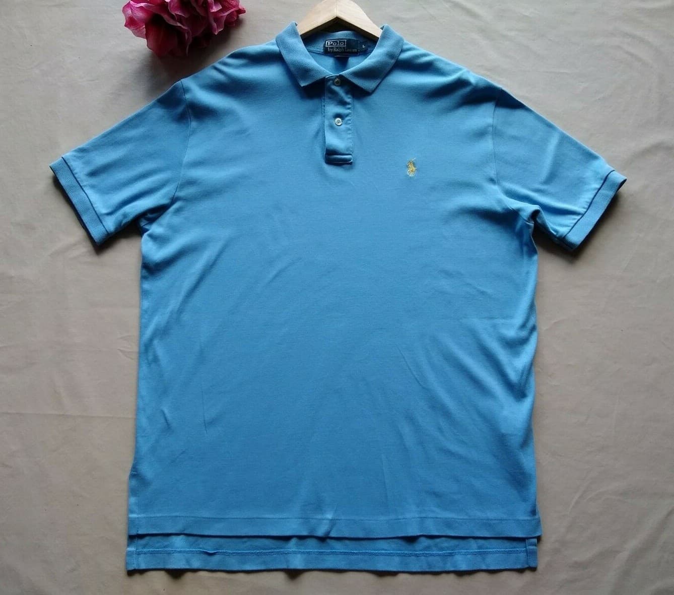 Polo by RALPH LAUREN Cotton Polo Shirt Short Sleeve Blue Sz.L