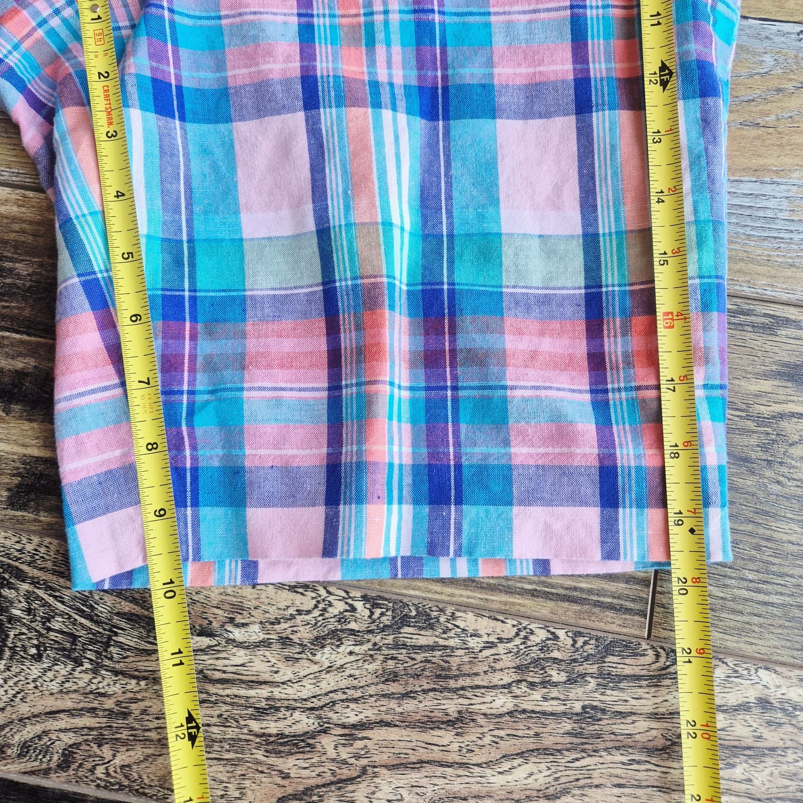 NWoT Talbots Perfect Shorts Bermuda 9.5" Madras Linen Blend Multicolor Women's 8 - Thumbnail 11
