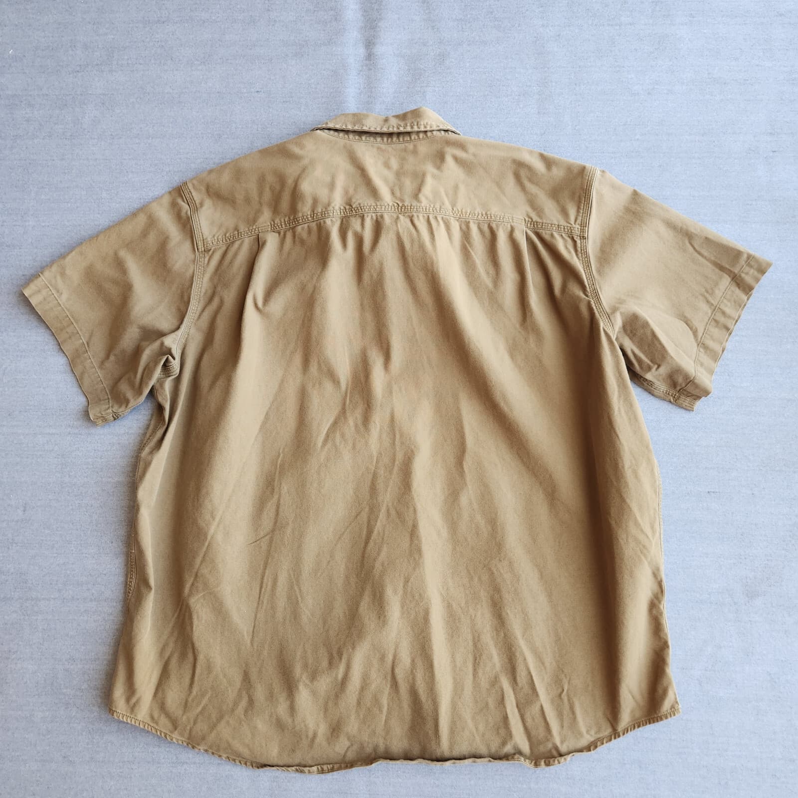Carhartt Men's 2XL Rugged Rigby Relaxed Fit Work Shirt Short Sleeve Olive-Green - Thumbnail 3
