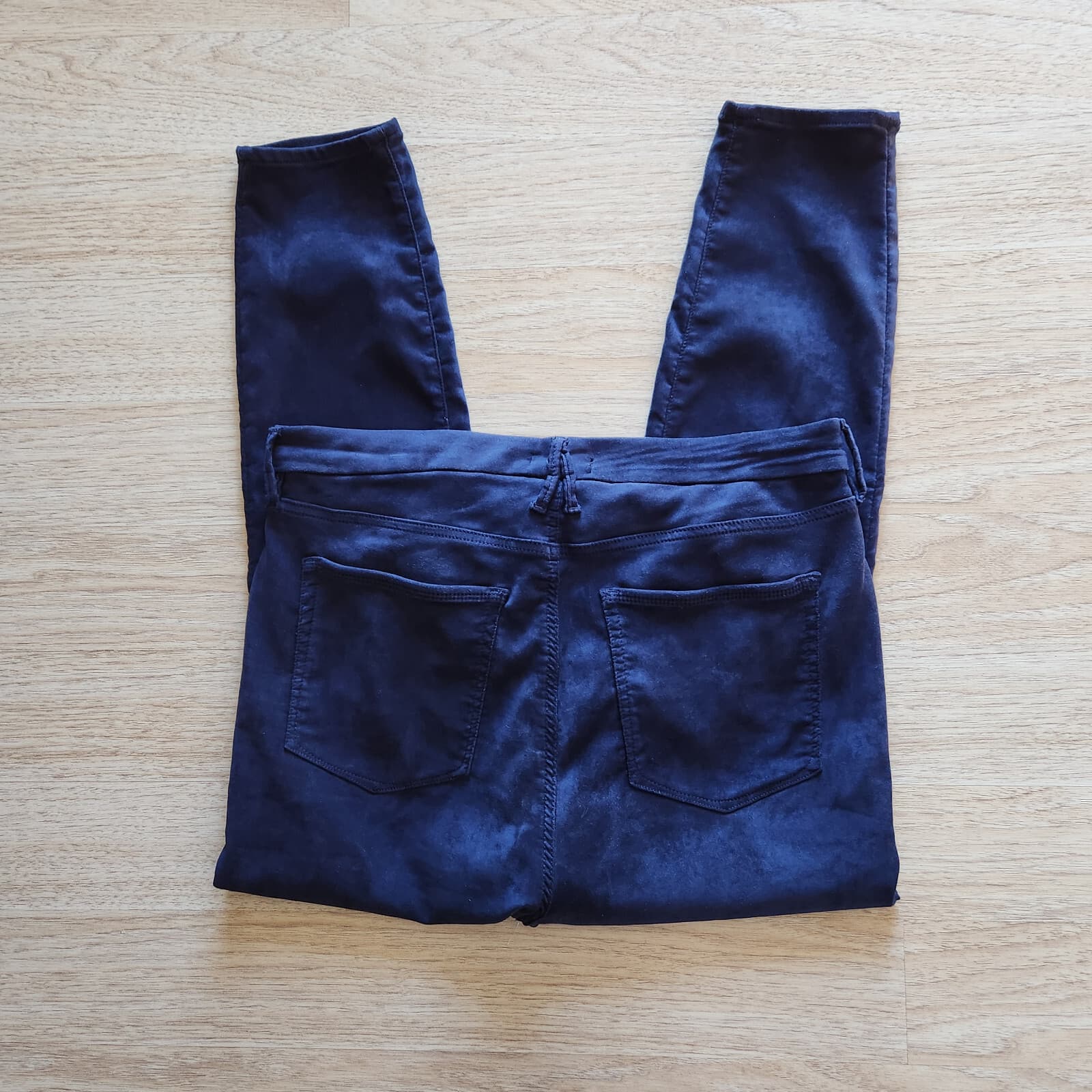 Good American Good Leg Crop Velvet Skinny Jeans Stretch Zip Navy Blue Plus Sz.18 - Thumbnail 7