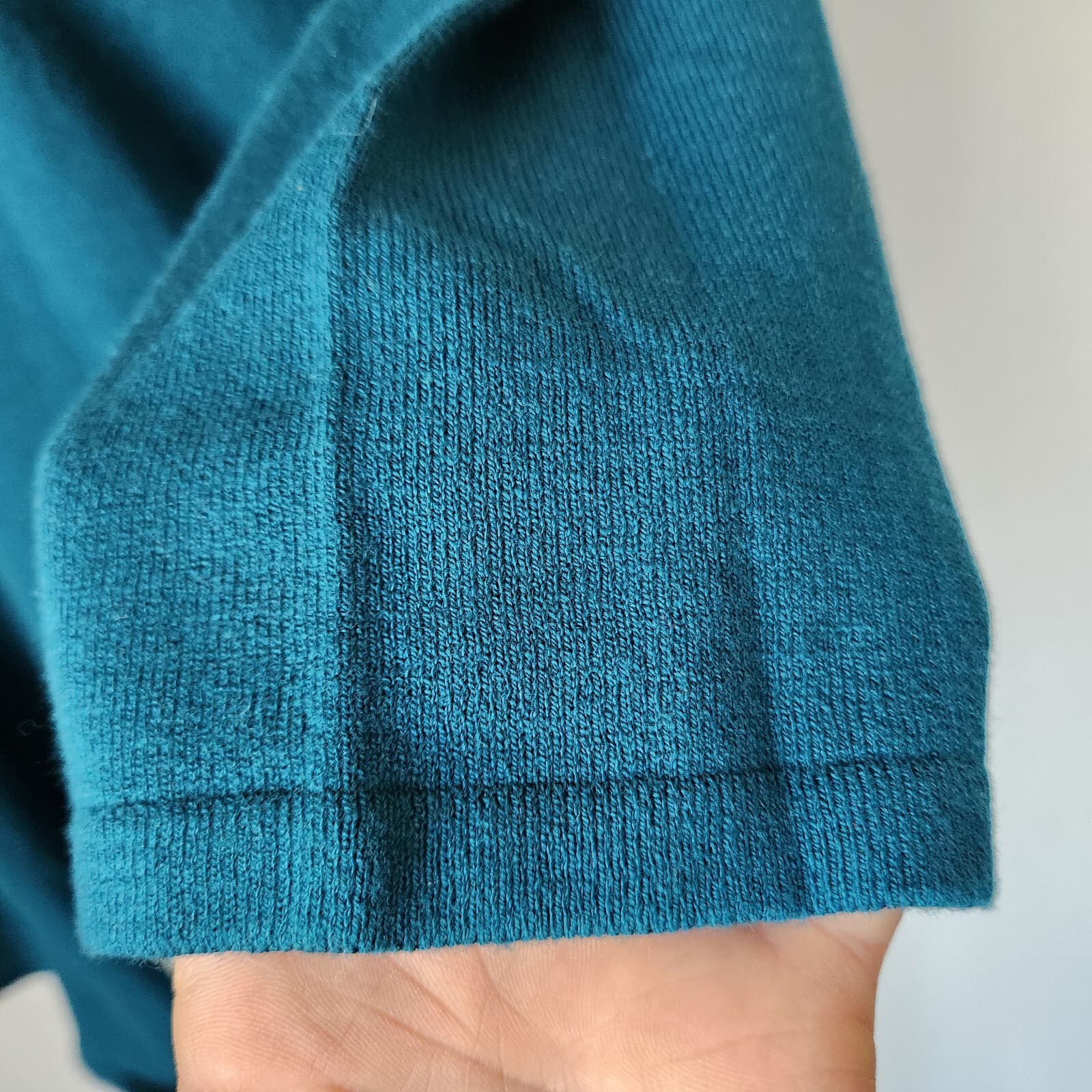 J.Jill Side-Tie Sweater Pullover 3/4 Sleeve Green Cotton Cashmere Women's S - Thumbnail 6