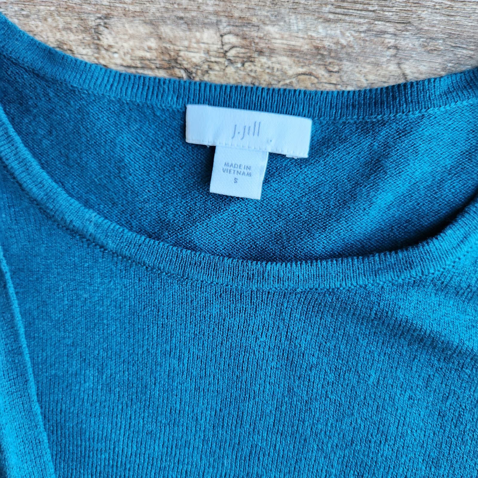 J.Jill Side-Tie Sweater Pullover 3/4 Sleeve Green Cotton Cashmere Women's S - Thumbnail 10