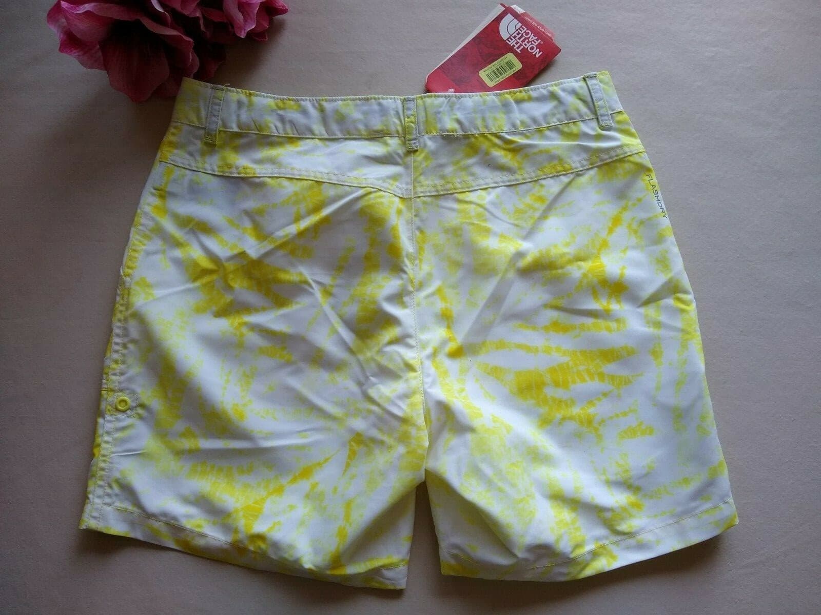 NWT THE NORTH FACE Girl UPF50 Flashdry Hiking/Swimming Shorts Yellow L(14/16)$40 - Thumbnail 3