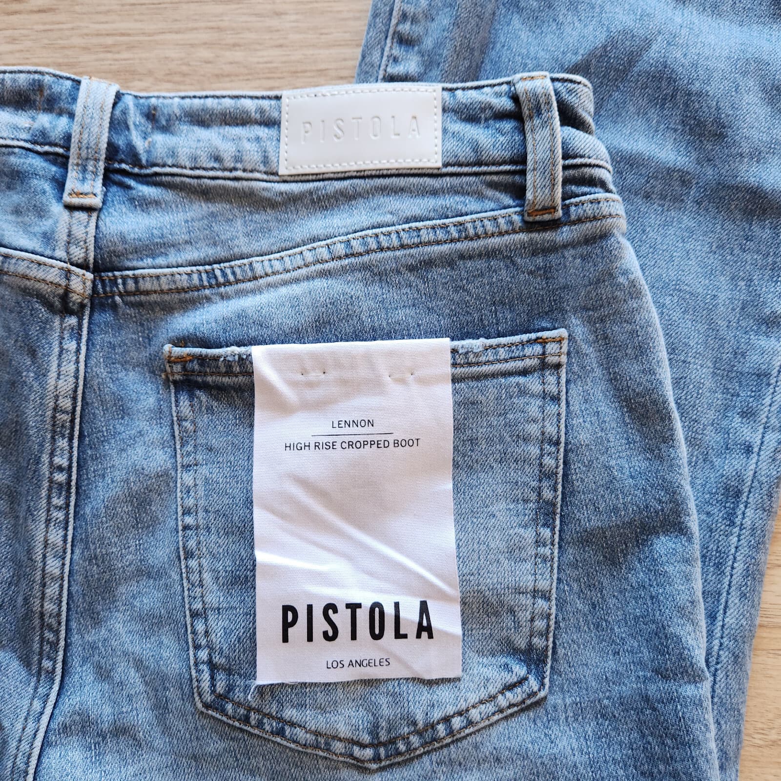 NWT PISTOLA Lennon High Rise Cropped Boot Cut Jean Grove Distressed Blue Sz.30 - Thumbnail 12