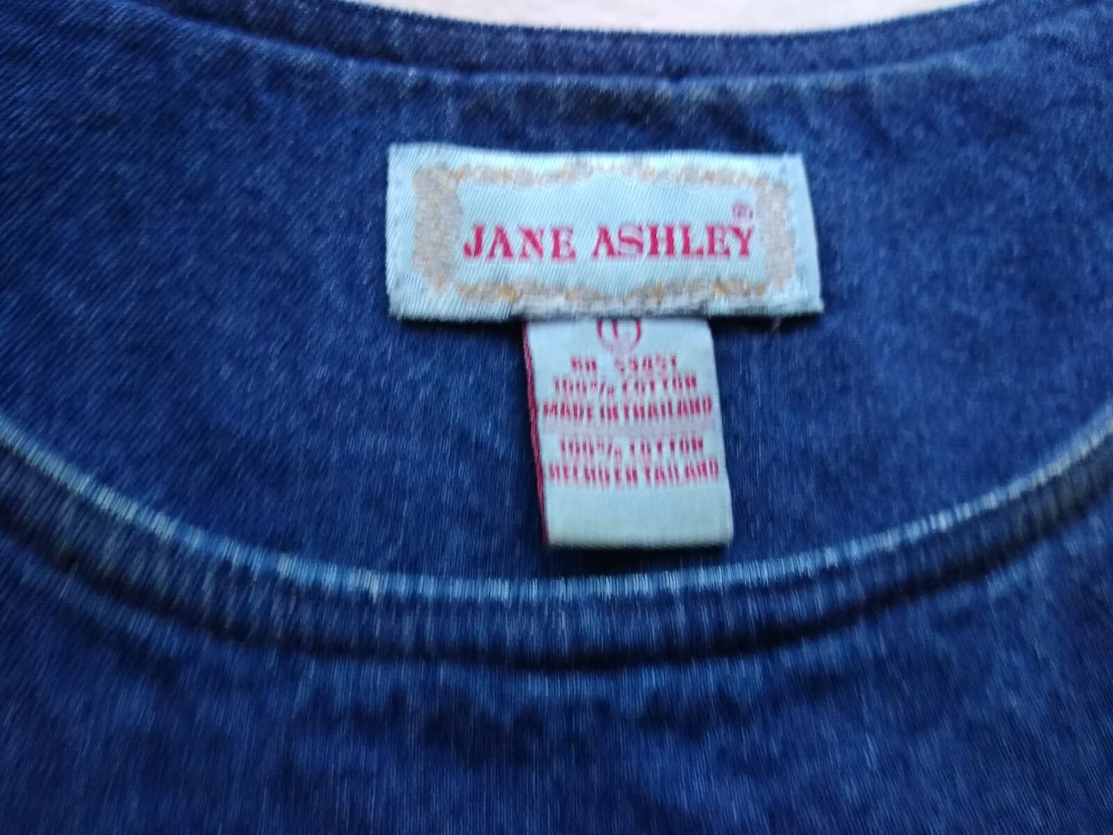 JANE ASHLEY Maxi Denim Blue Tunic Dress Embellished Sleeveless Sz.L - Thumbnail 9