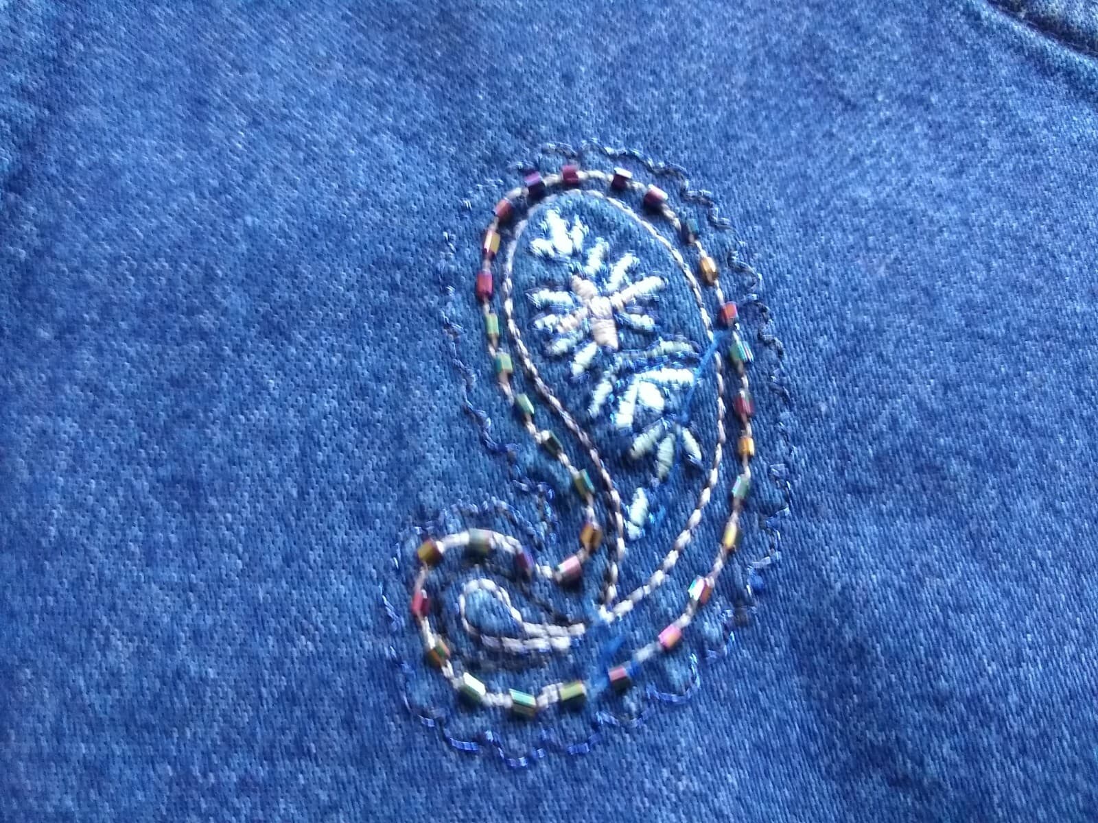 JANE ASHLEY Maxi Denim Blue Tunic Dress Embellished Sleeveless Sz.L - Thumbnail 10
