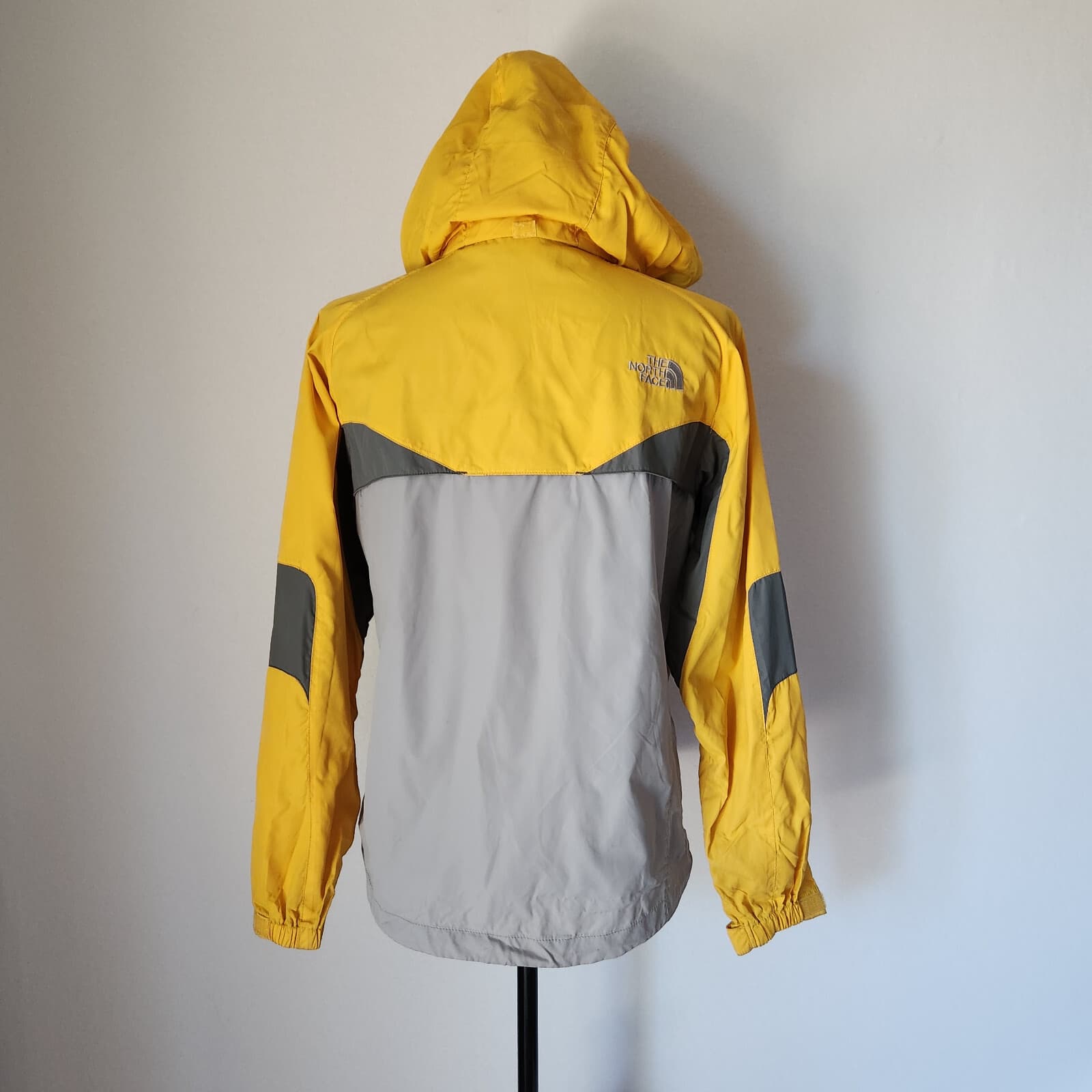 The North Face Windbreaker Hidden-Hood Jacket Full-Zip Yellow Grey Women's S - Thumbnail 4