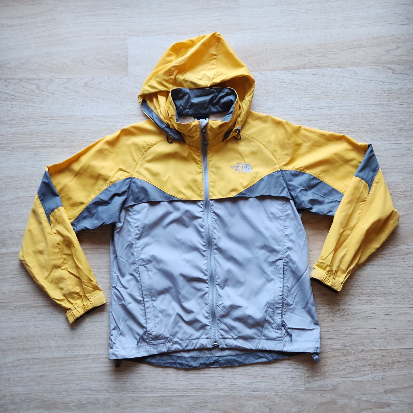 The North Face Windbreaker Hidden-Hood Jacket Full-Zip Yellow Grey Women's S - Thumbnail 6