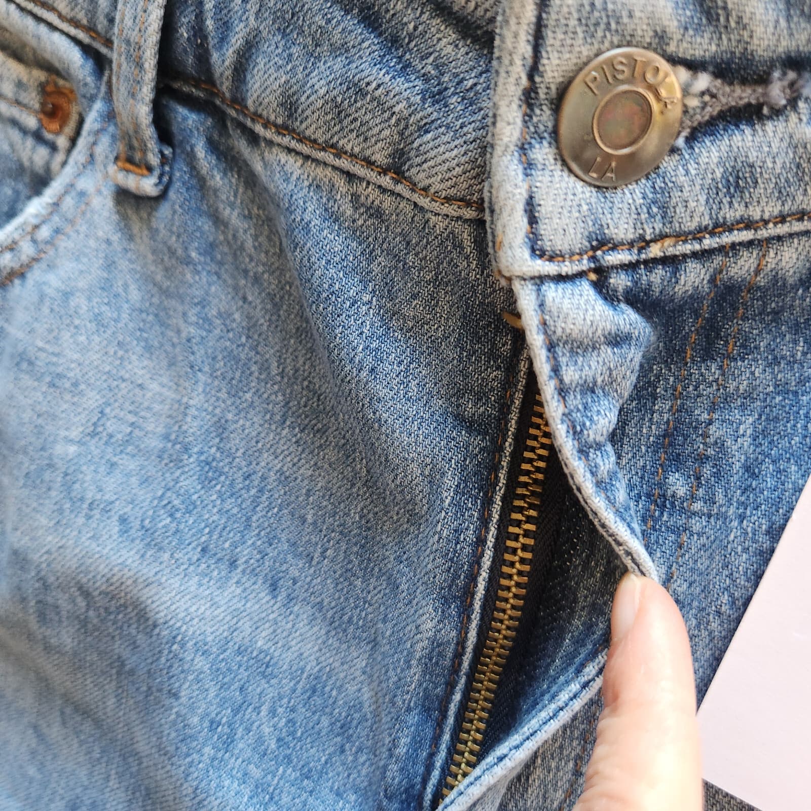 NWT PISTOLA Lennon High Rise Cropped Boot Cut Jean Grove Distressed Blue Sz.30 - Thumbnail 7