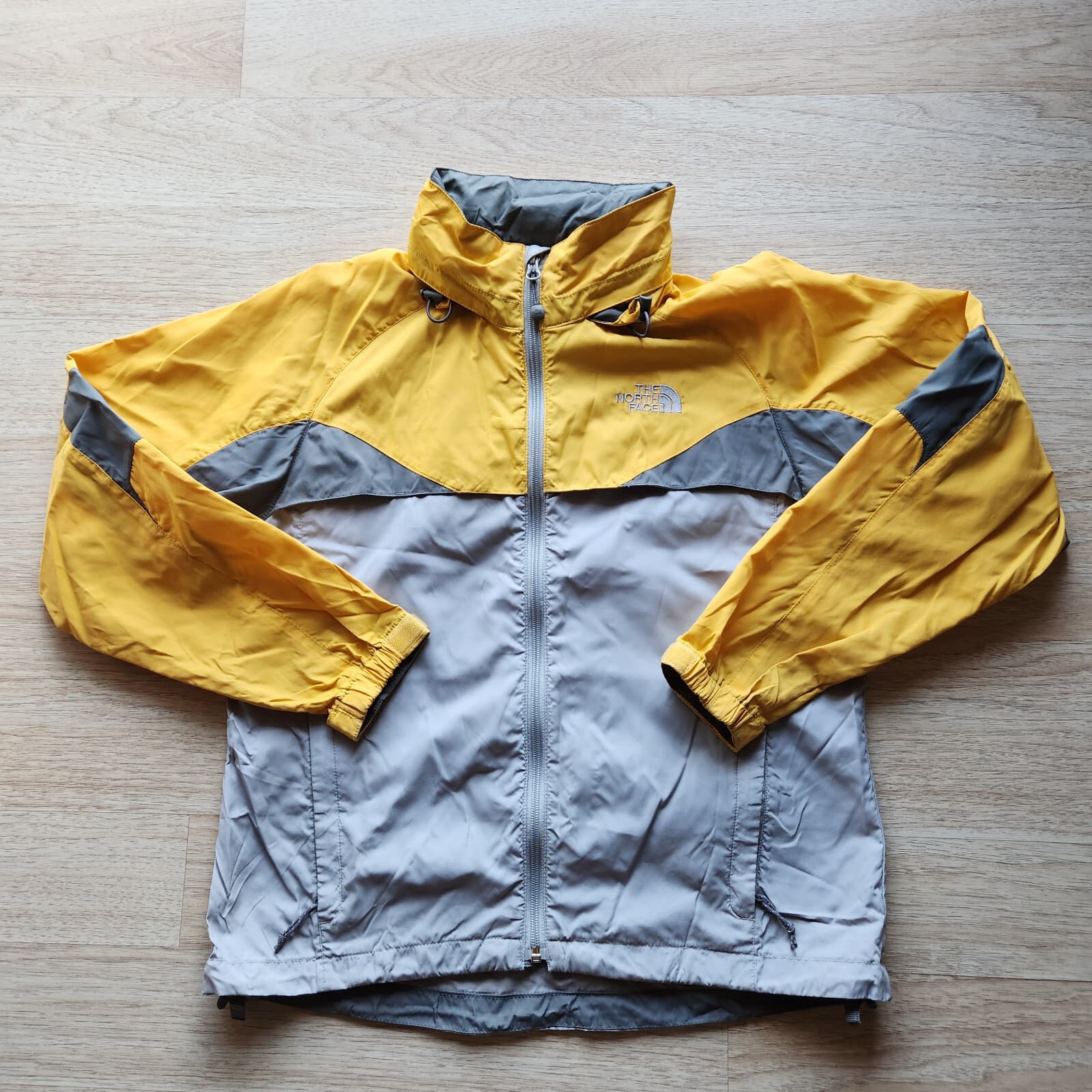 The North Face Windbreaker Hidden-Hood Jacket Full-Zip Yellow Grey Women's S - Thumbnail 7