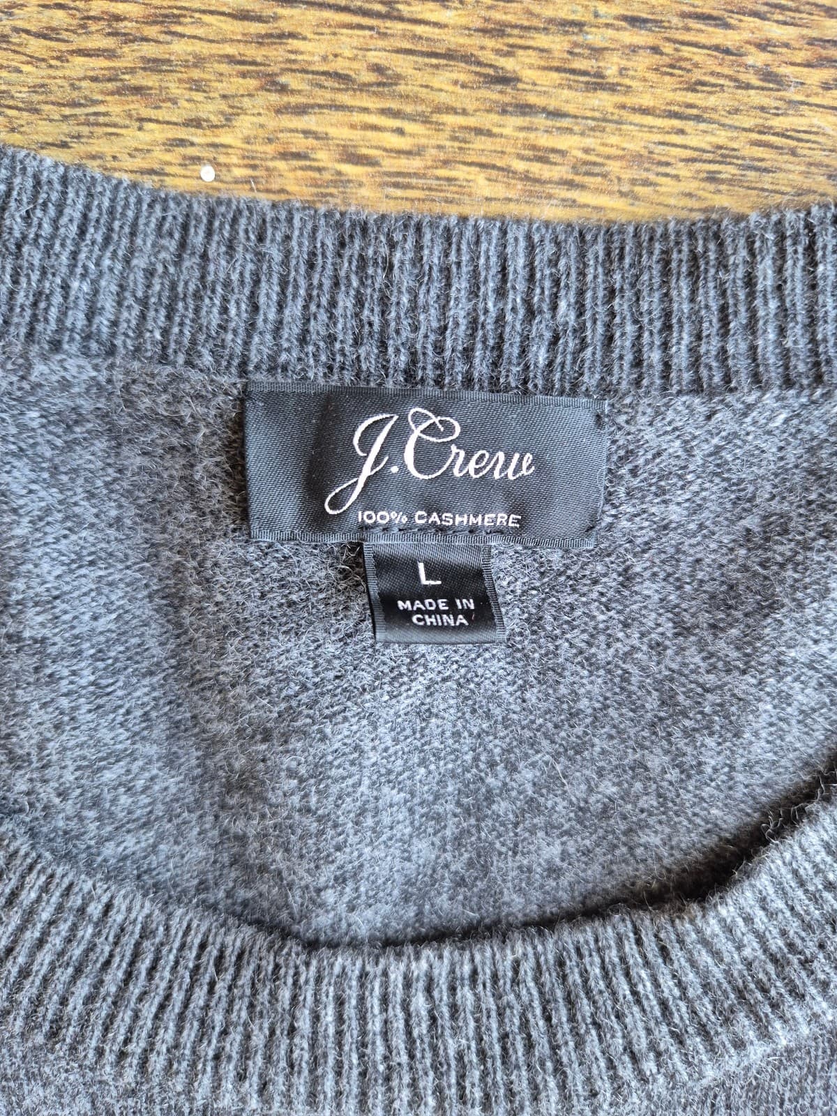 J.Crew Everyday Cashmere Crewneck Sweater Heather Coal Gray Women's L #K1313 - Thumbnail 7
