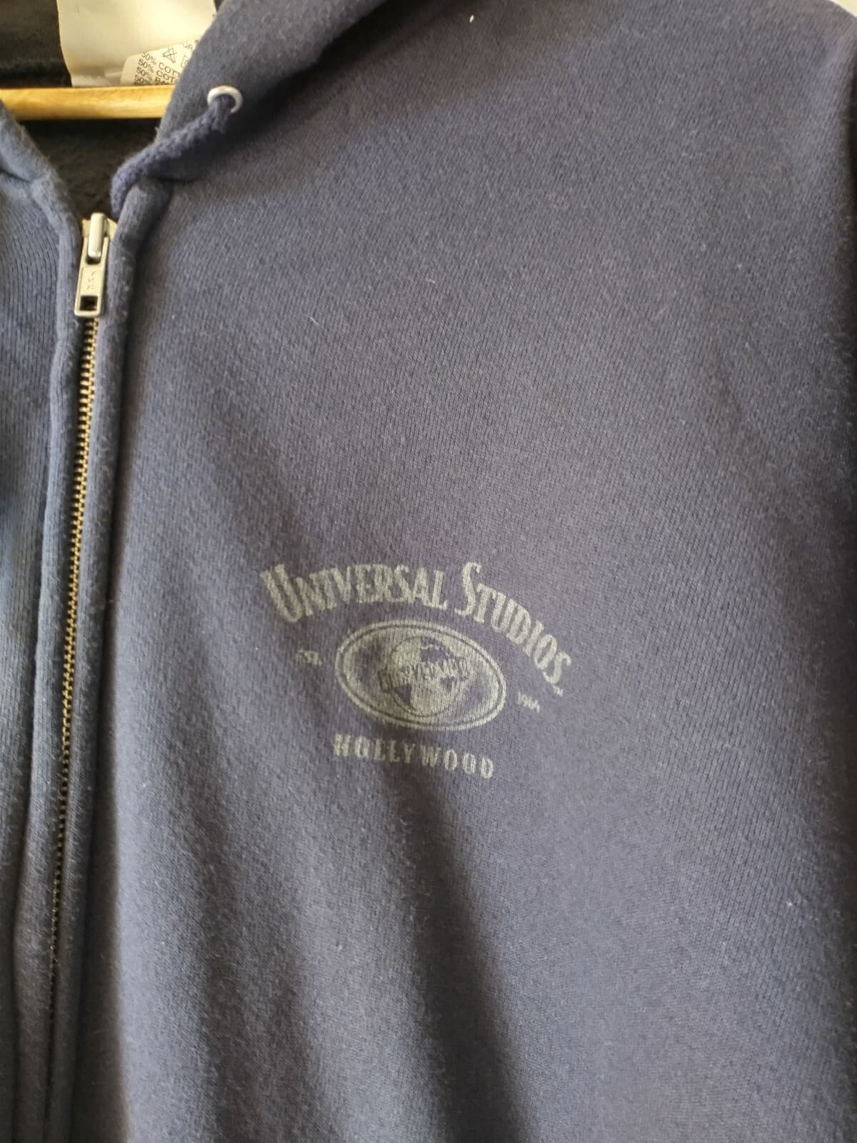 VTG Universal Studios Hollywood Fleece Hooded Jacket Blue Men Sz.XXL Made in USA - Thumbnail 3