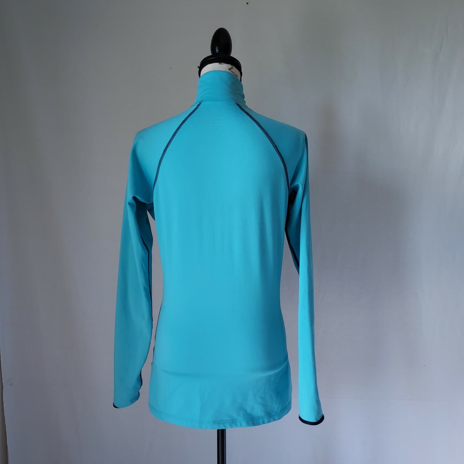 Nike Pro Dri-Fit Activewear Top Long Sleeve 1/2 Zip Dot-Printed Blue Women Sz.M - Thumbnail 4