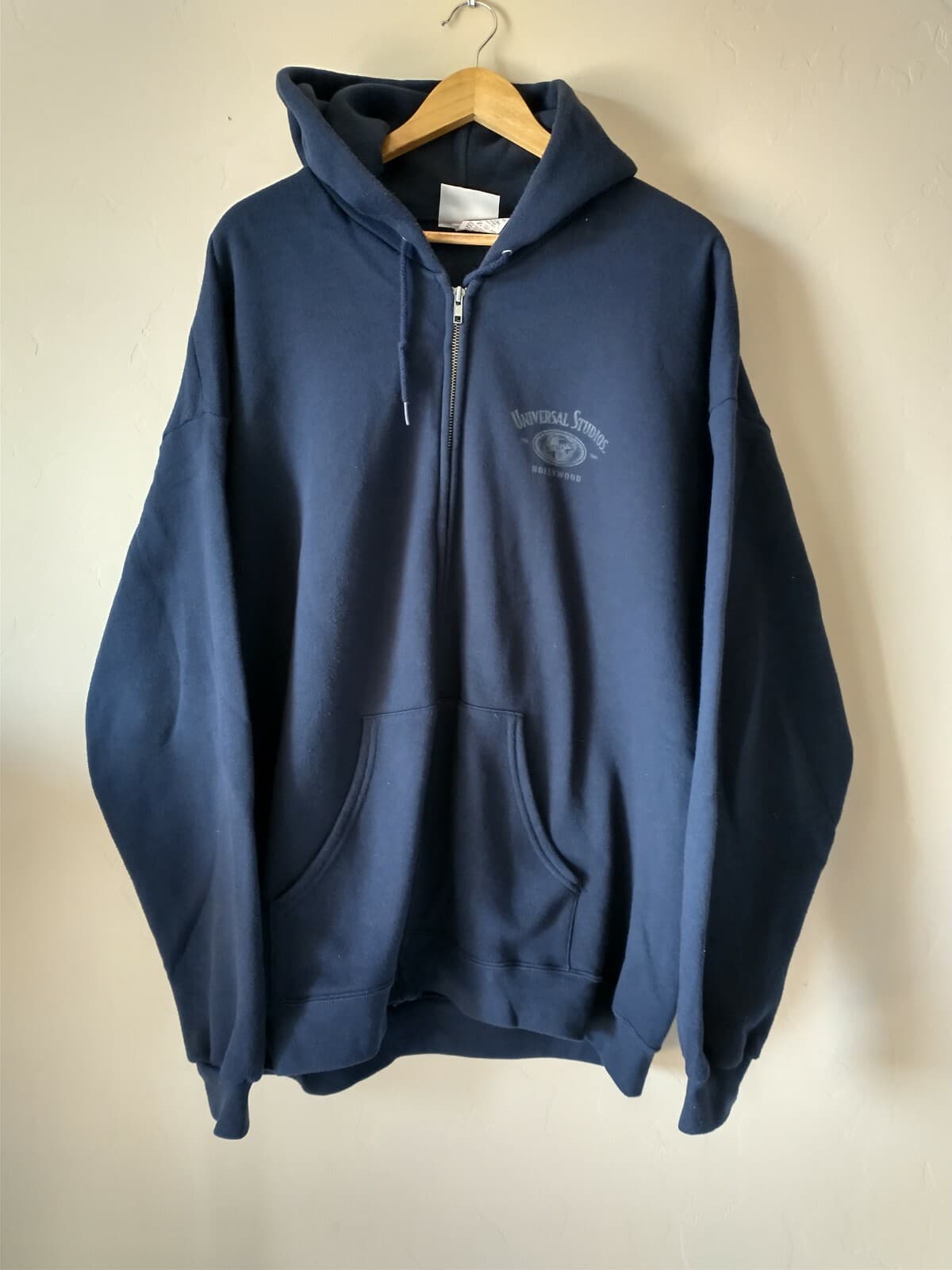 VTG Universal Studios Hollywood Fleece Hooded Jacket Blue Men Sz.XXL Made in USA - Thumbnail 2