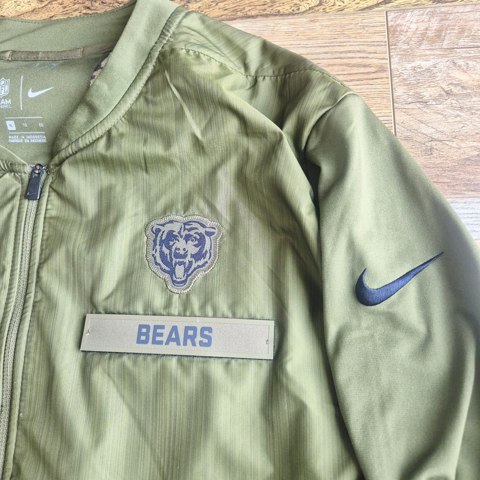 New Nike NFL Chicago Bears Salute To Service Hybrid Jacket Zip-Up Green Men's XL - Thumbnail 10