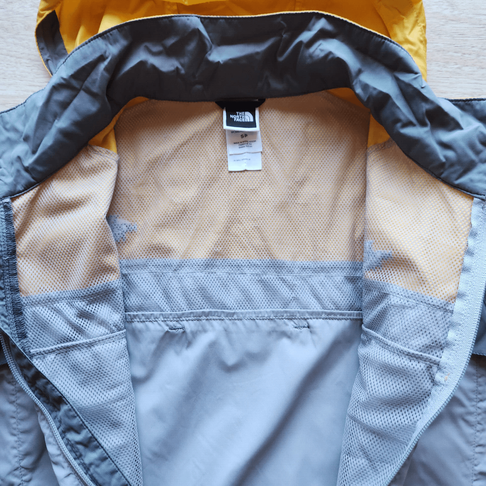 The North Face Windbreaker Hidden-Hood Jacket Full-Zip Yellow Grey Women's S - Thumbnail 11