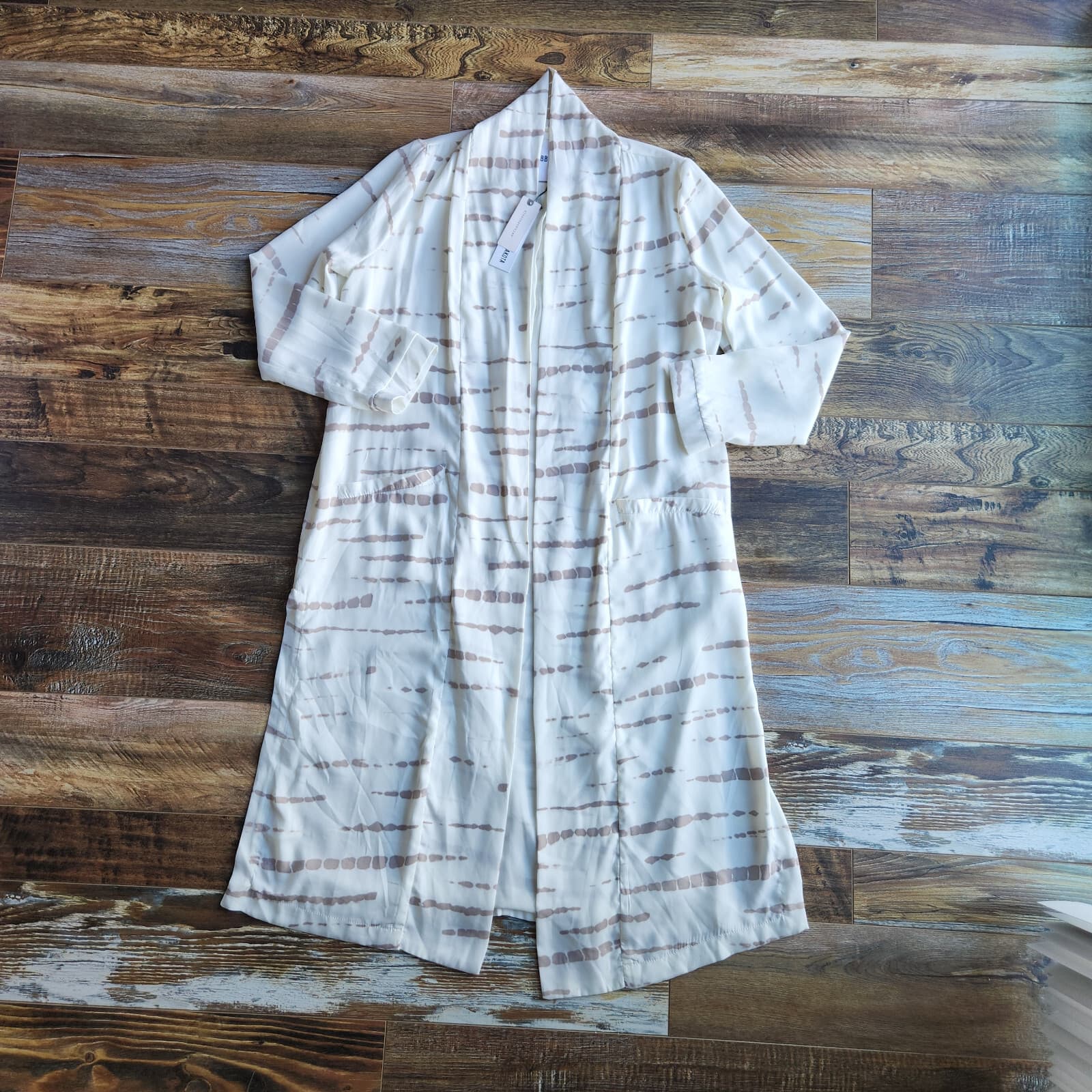 NEW Anthropologie x BB Dakota Deedra Long Duster Jacket Pocket Chiffon Sz.S - Thumbnail 9
