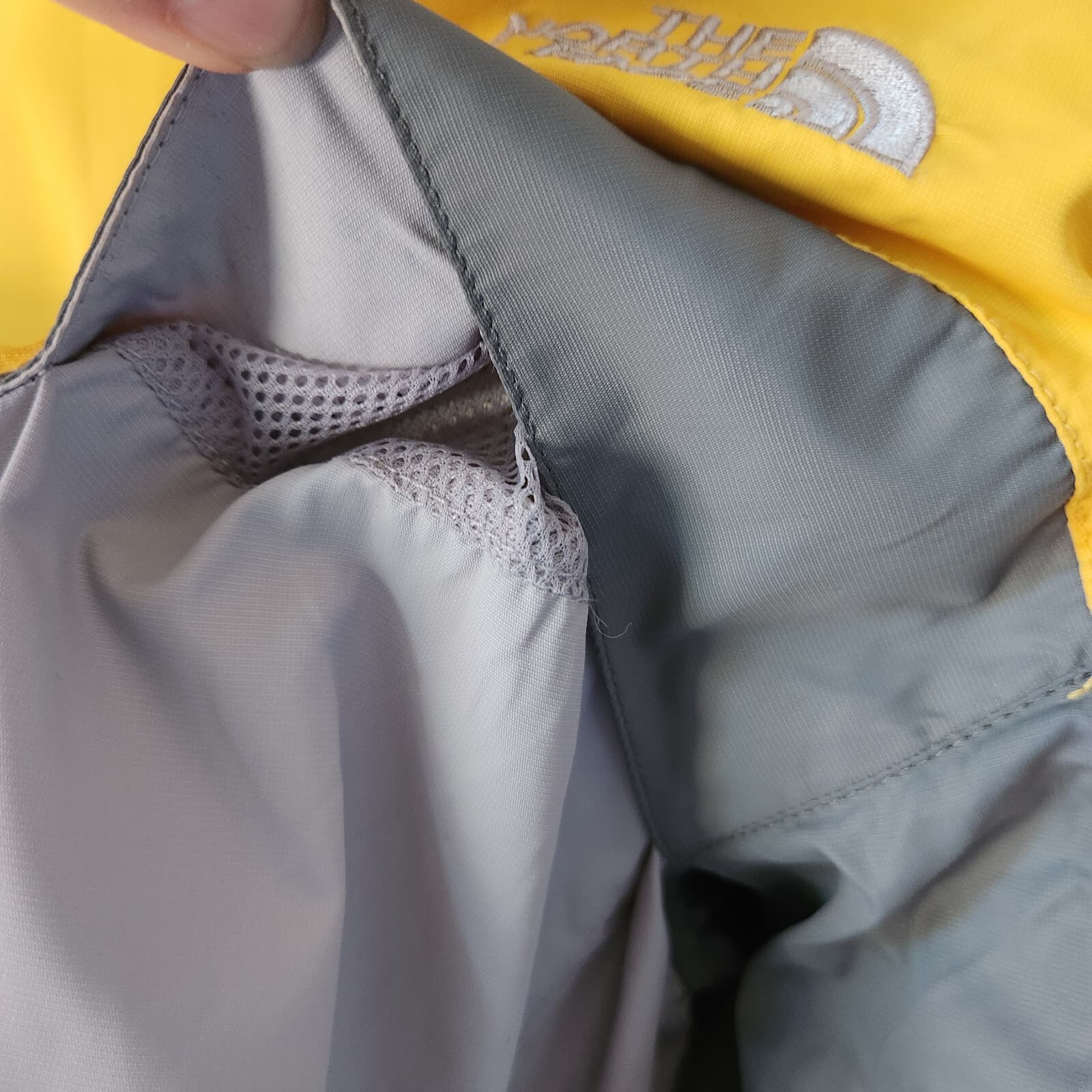 The North Face Windbreaker Hidden-Hood Jacket Full-Zip Yellow Grey Women's S - Thumbnail 5
