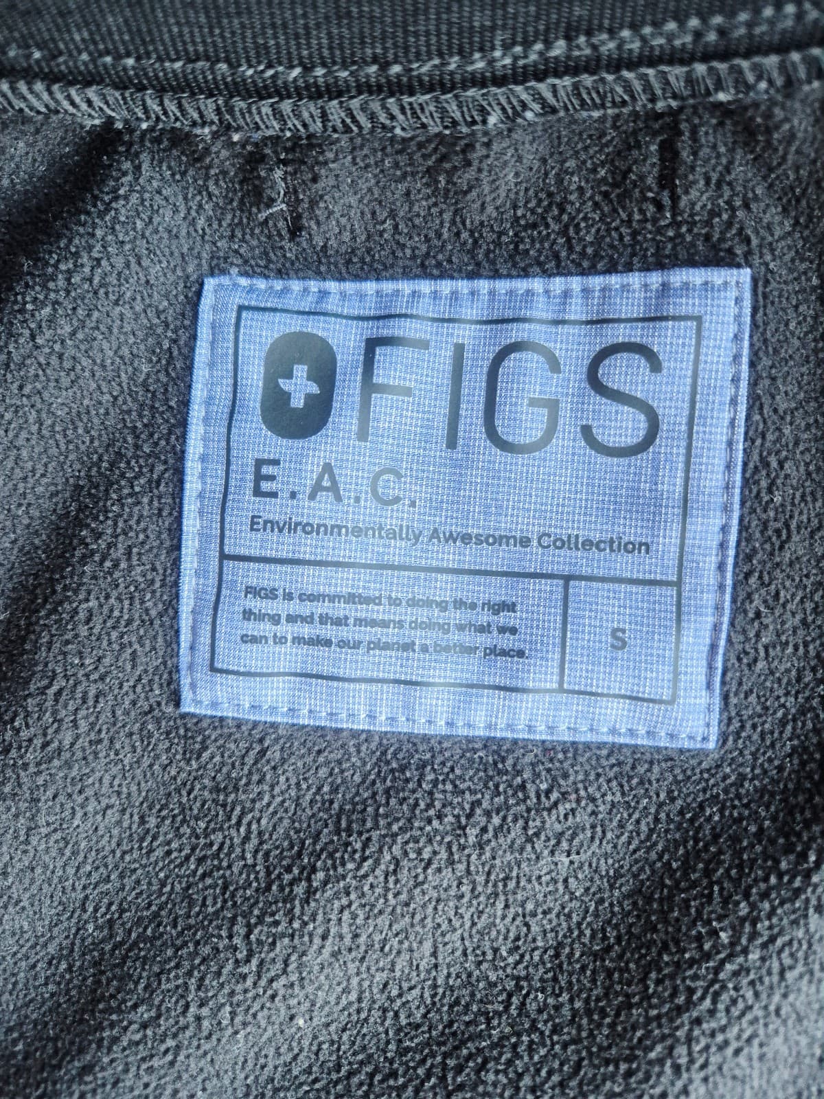 Figs FION e.a.c Recycled Scrub Jacket Fleece Lined Lightweight Zip Blue Men's S - Thumbnail 11