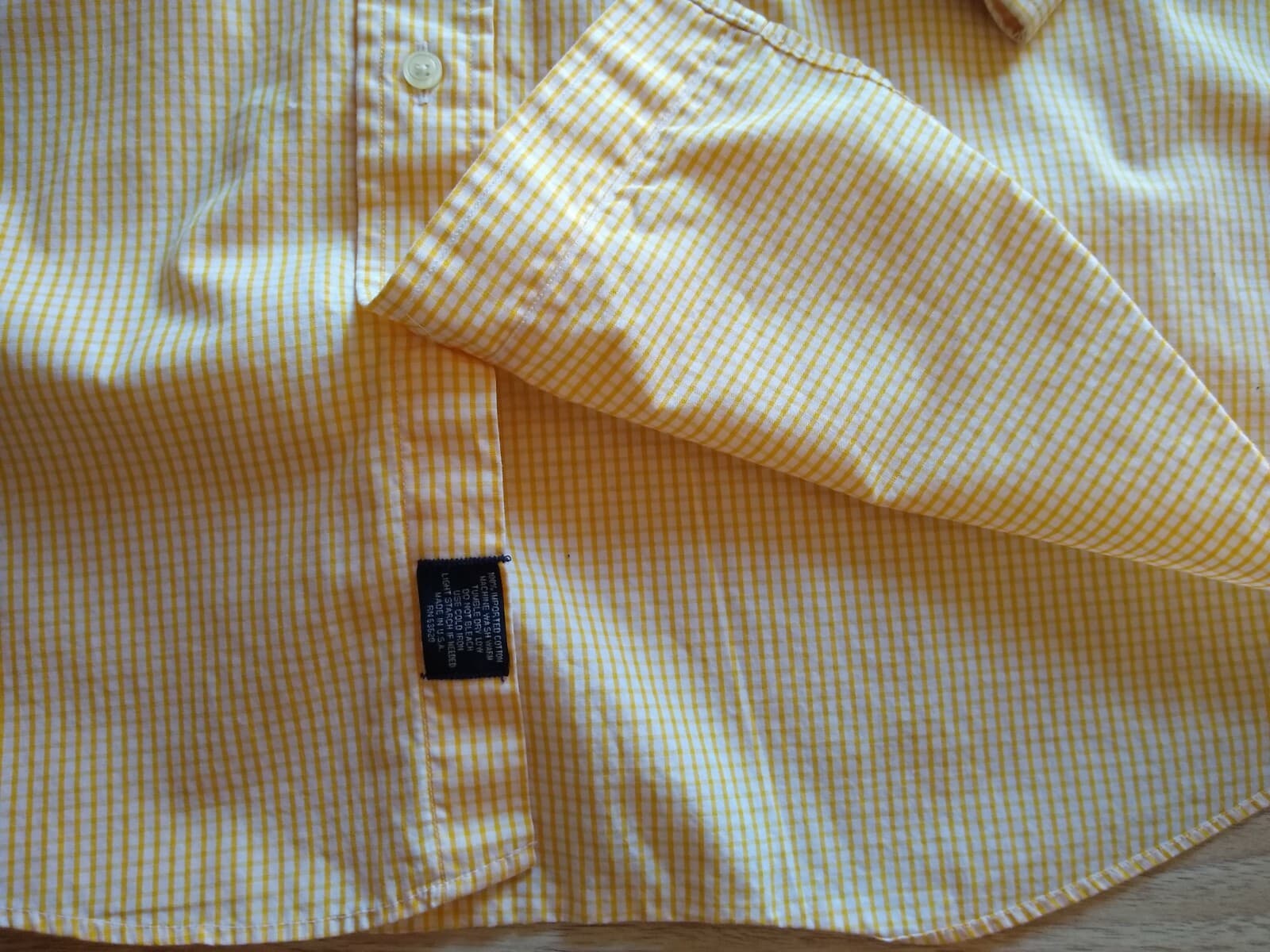 BURBERRY London Casual Shirt Long Sleeve Button-down Yellow Check Sz.17.5 (L) - Thumbnail 4