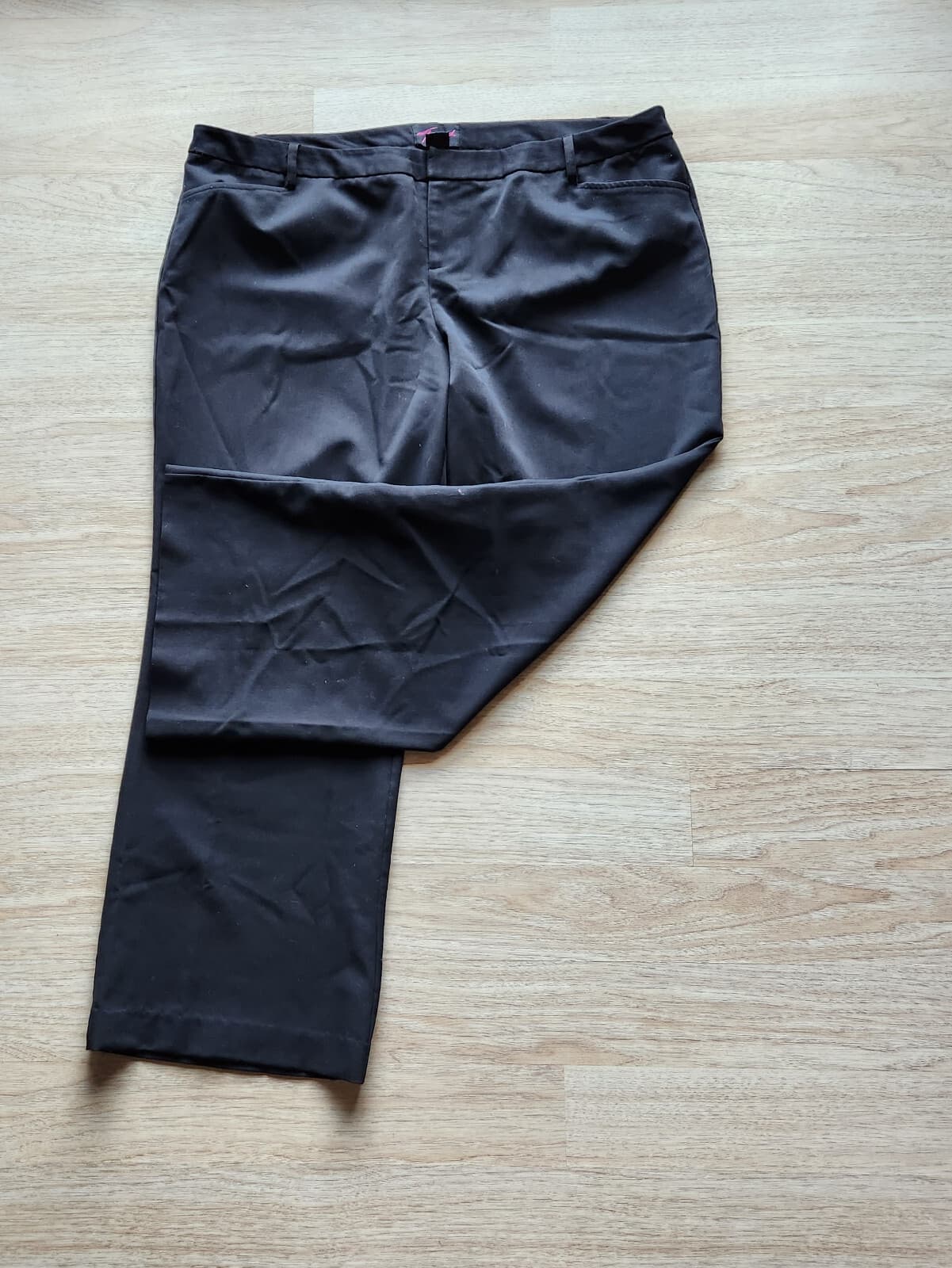 Torrid Americana Straight Leg Crop Pants Zip Pocket Stretch Black Women 22 (3X)