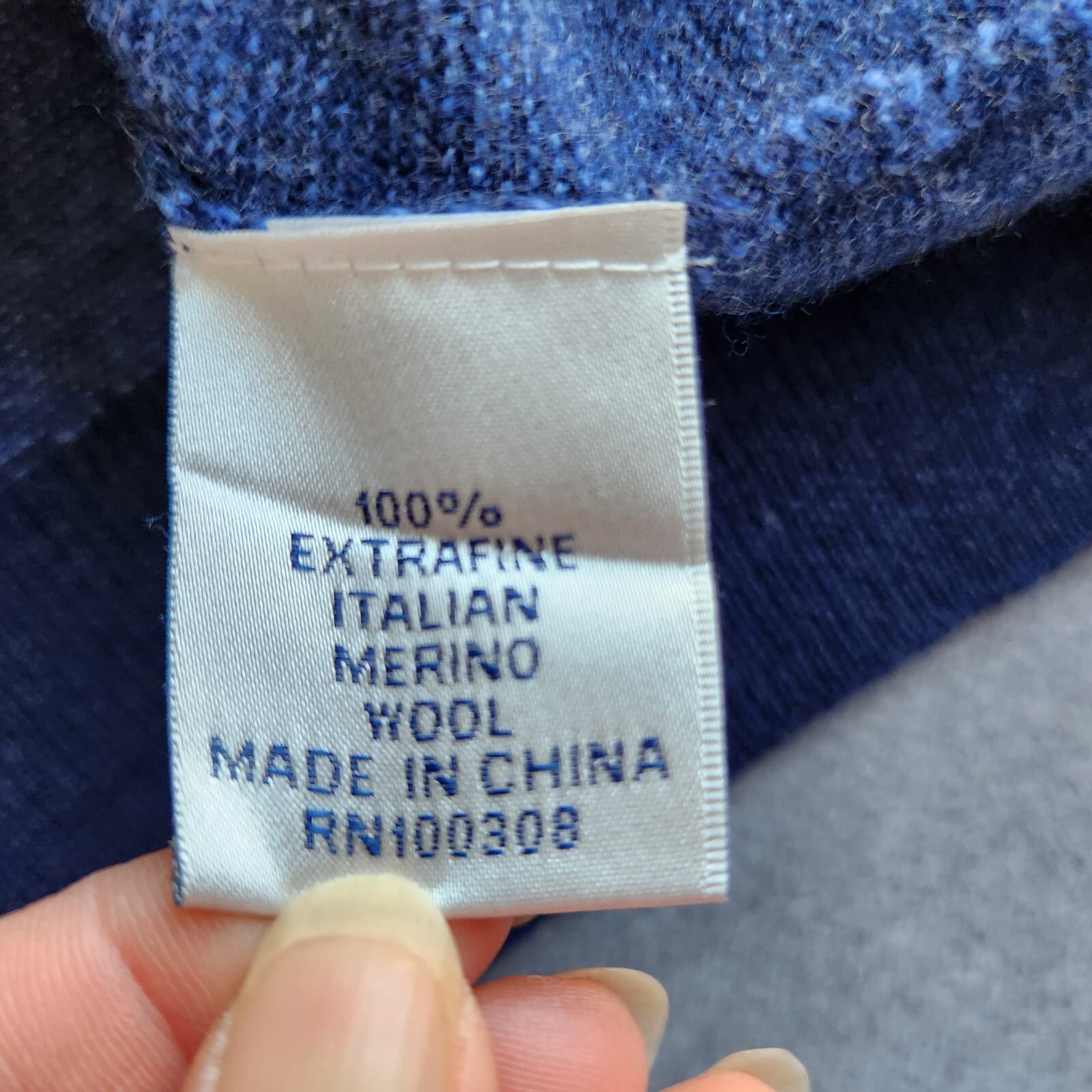 Peter Millar Extrafine Italian Merino Wool 1/4 Zip Sweater Needle Stripe Navy L - Thumbnail 11