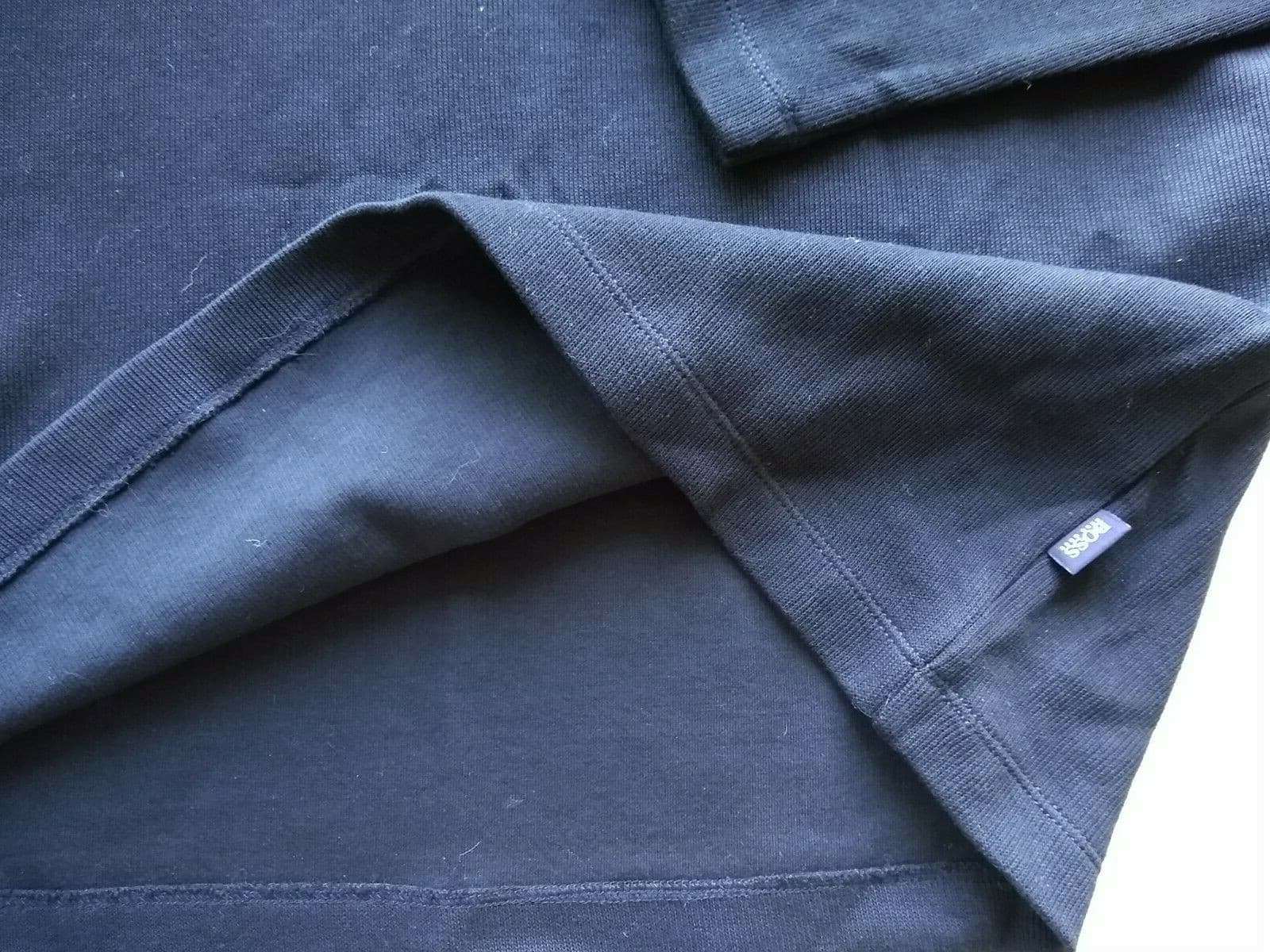 BOSS HUGO BOSS Knit Sweatshirt Pullover Long Sleeve 1/4 Snap Collar Black Sz.L - Thumbnail 4