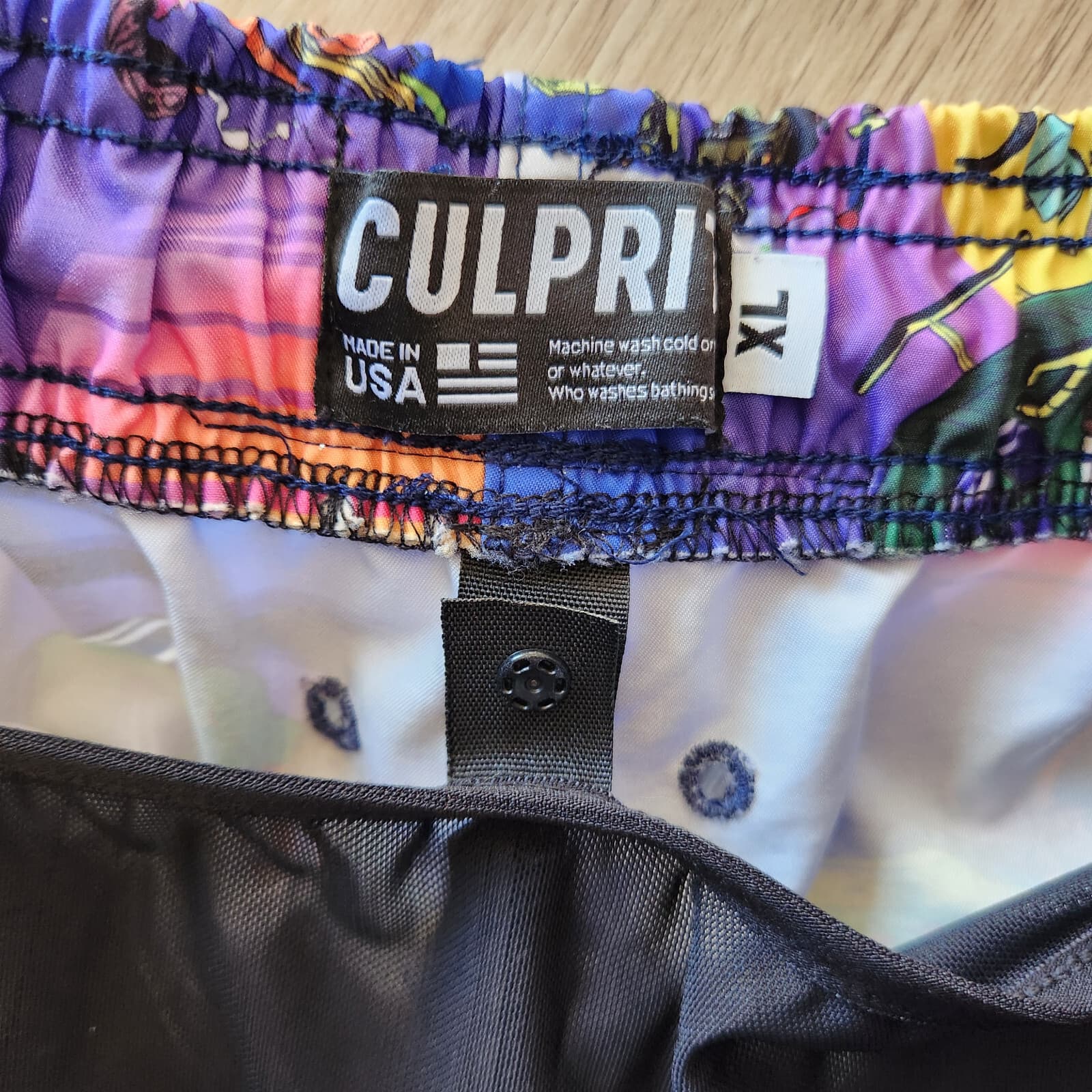 NWoT Culprit Dinosaur Mayhem Swim Short Removable-Mesh Liner Zip-Pocket Men's XL - Thumbnail 4