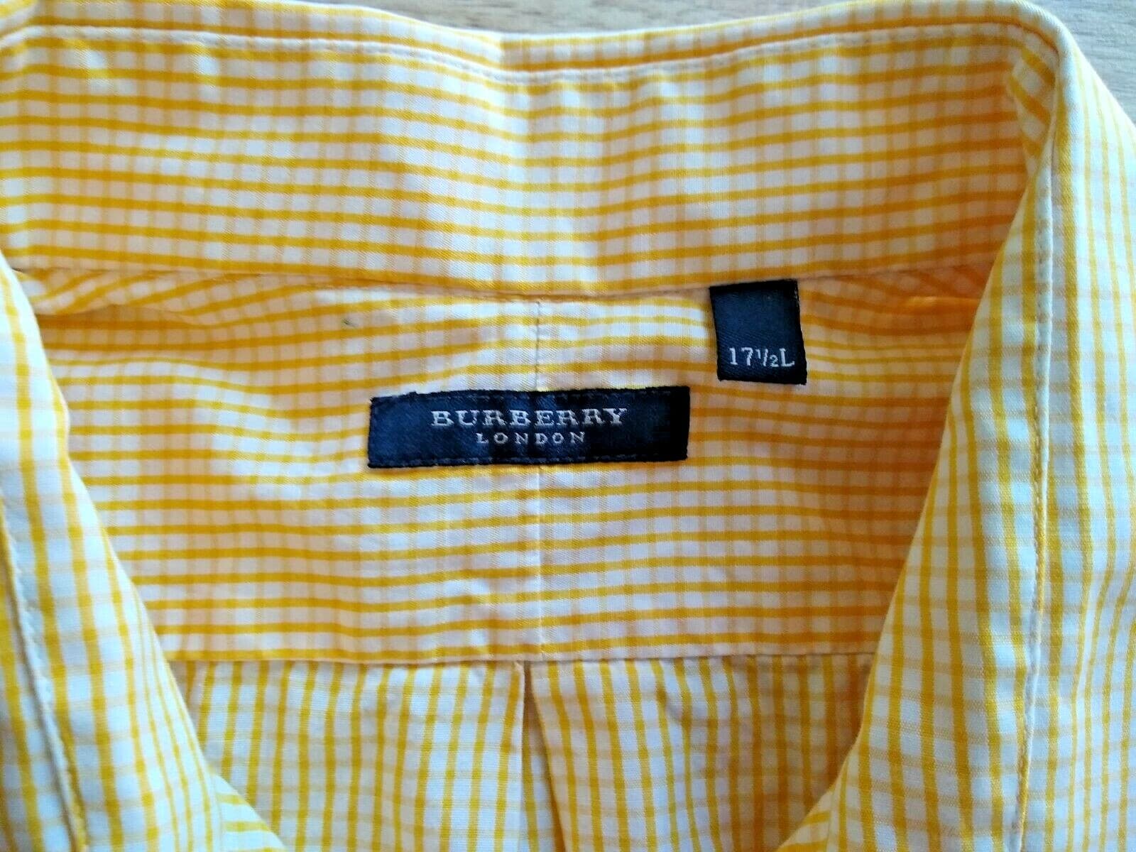BURBERRY London Casual Shirt Long Sleeve Button-down Yellow Check Sz.17.5 (L) - Thumbnail 7