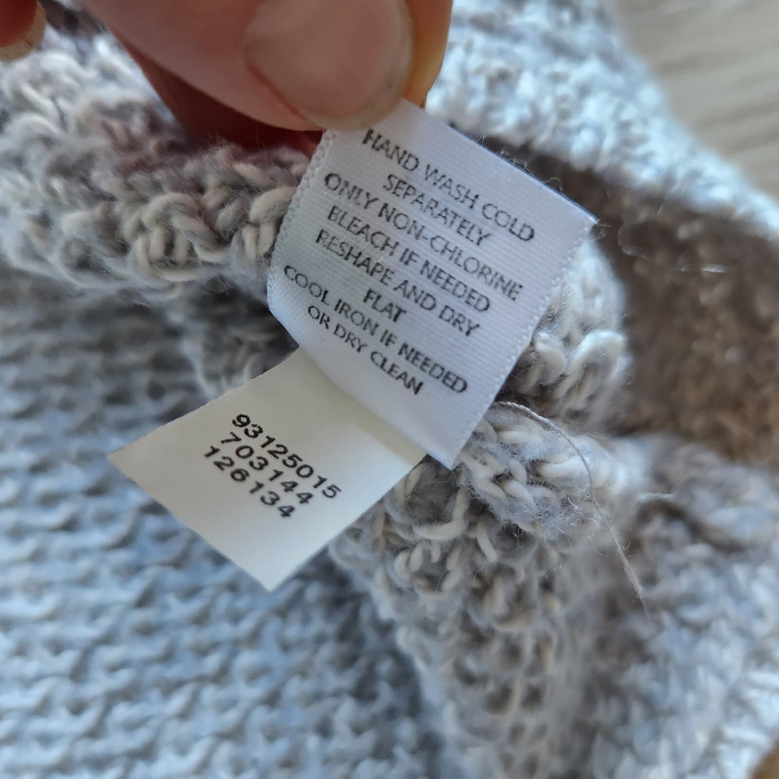 J.Jill Waffle Knit Mock Neck Cardigan Snap 3/4 Sleeve Cotton Wool Grey Women M - Thumbnail 8