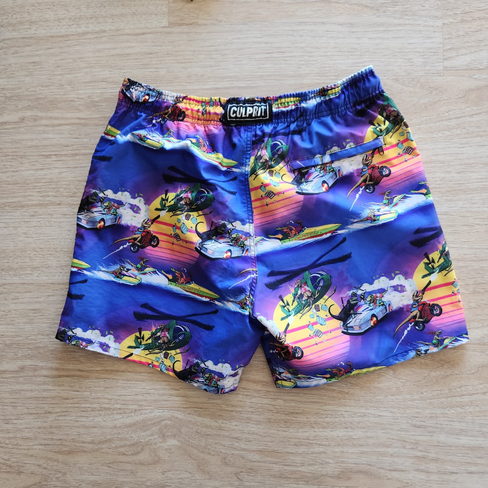 NWoT Culprit Dinosaur Mayhem Swim Short Removable-Mesh Liner Zip-Pocket Men's XL - Thumbnail 7