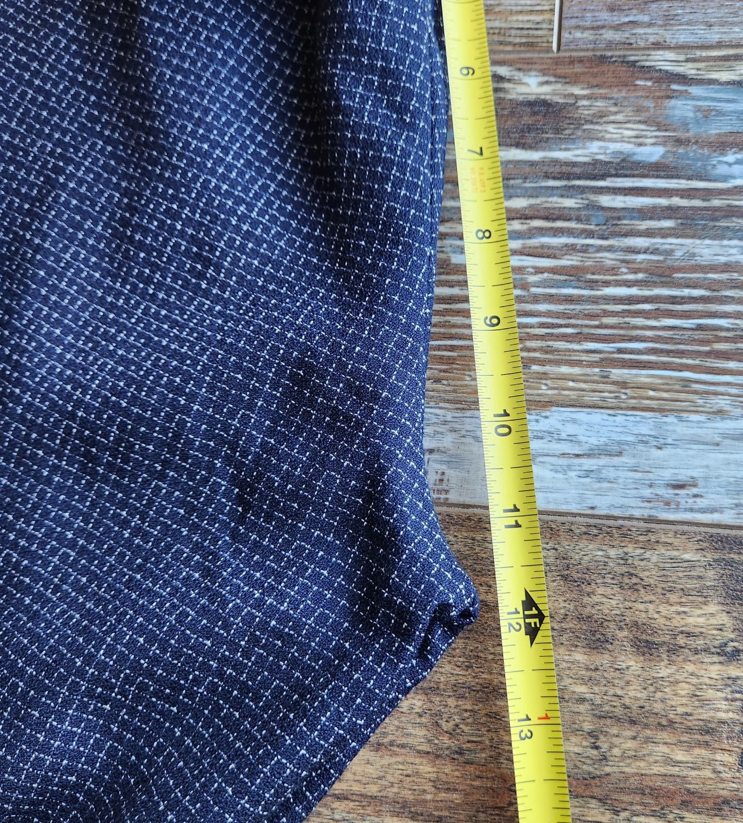 Hugo Boss 100% Wool Straight Wide Leg Dress Pants Zip Check Blue Women's 8 - Thumbnail 12