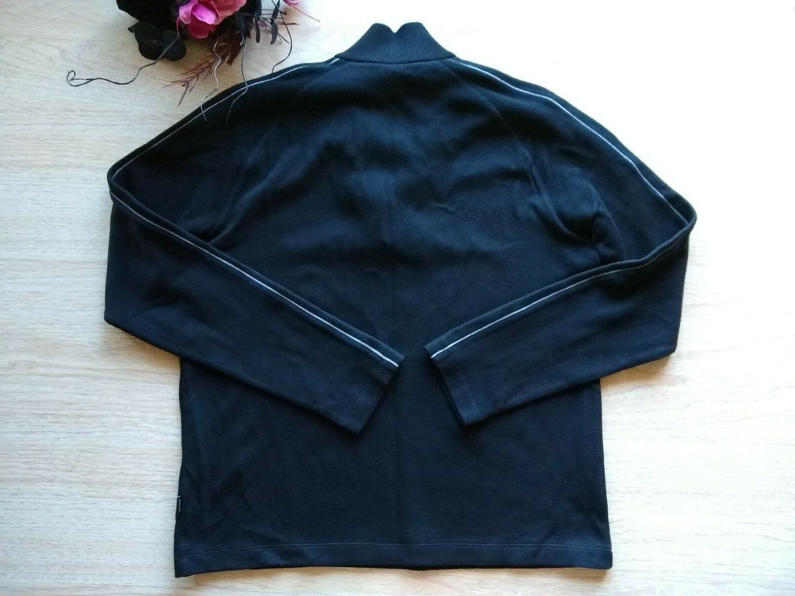 BOSS HUGO BOSS Knit Sweatshirt Pullover Long Sleeve 1/4 Snap Collar Black Sz.L - Thumbnail 8